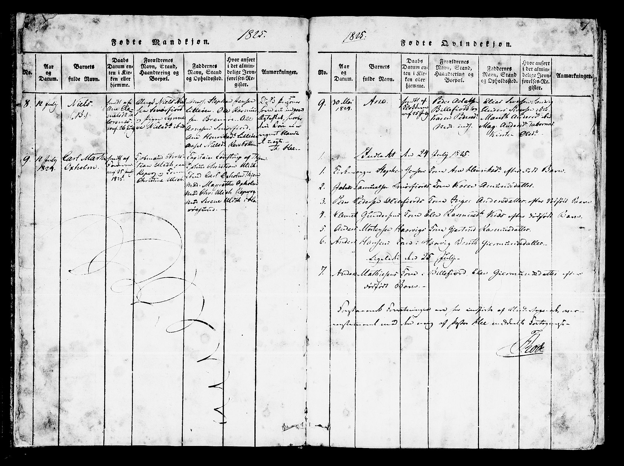 Kistrand/Porsanger sokneprestembete, SATØ/S-1351/H/Ha/L0003.kirke: Parish register (official) no. 3, 1825-1842, p. 6-7