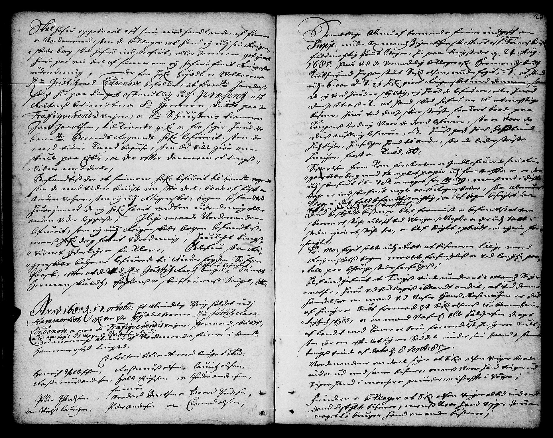 Finnmark sorenskriveri, AV/SATØ-S-0053/F/Fa/L0021: Justisprotokoller, 1685-1688, p. 22b-23a
