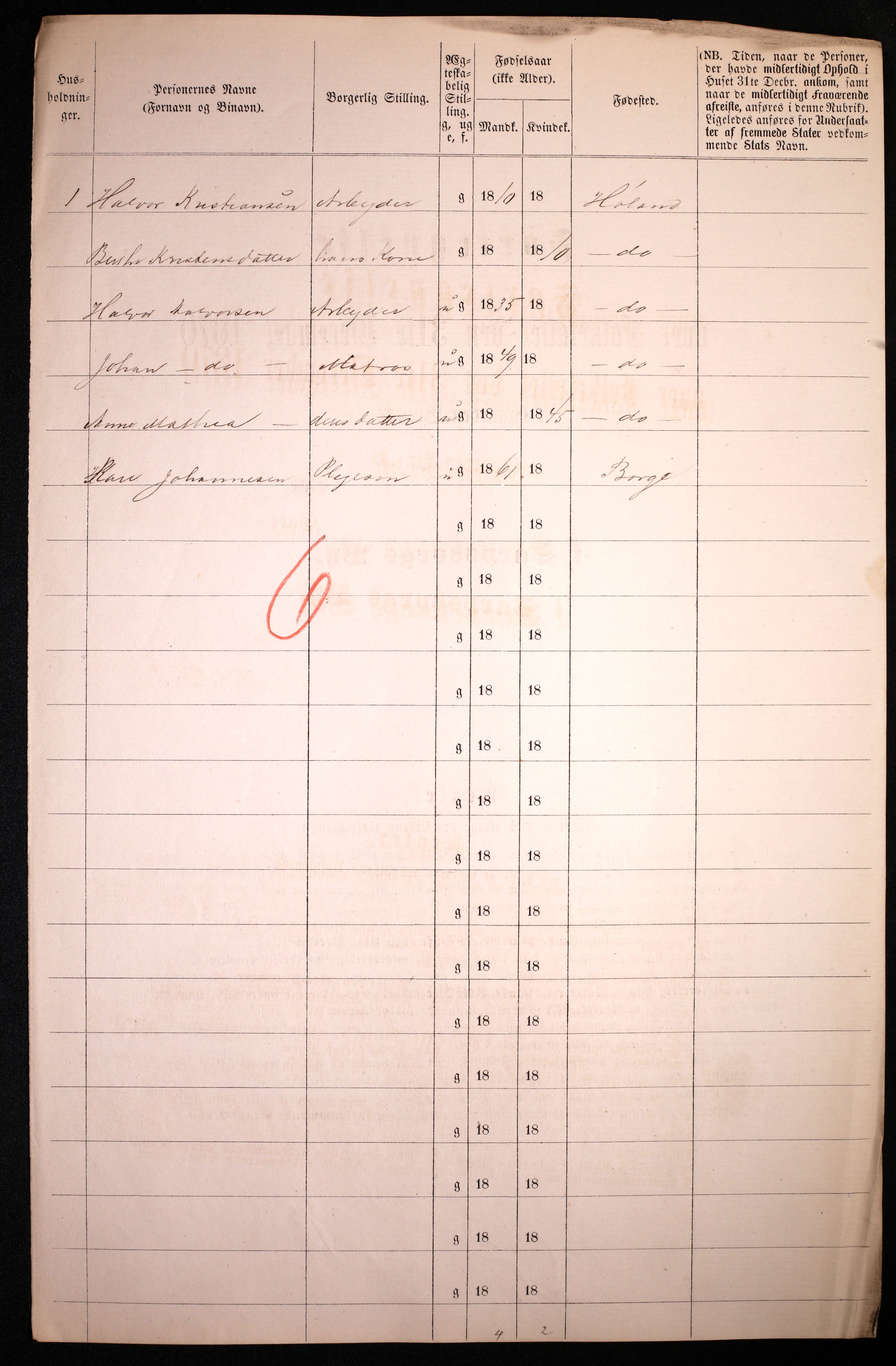 RA, 1870 census for 0102 Sarpsborg, 1870, p. 332