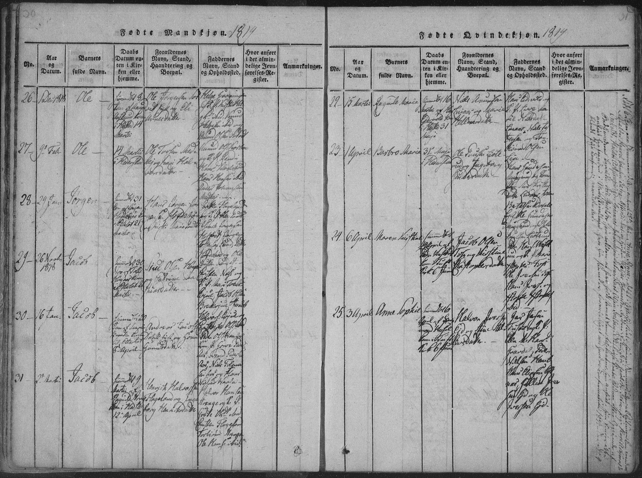 Sandsvær kirkebøker, AV/SAKO-A-244/F/Fa/L0004: Parish register (official) no. I 4, 1817-1839, p. 30-31