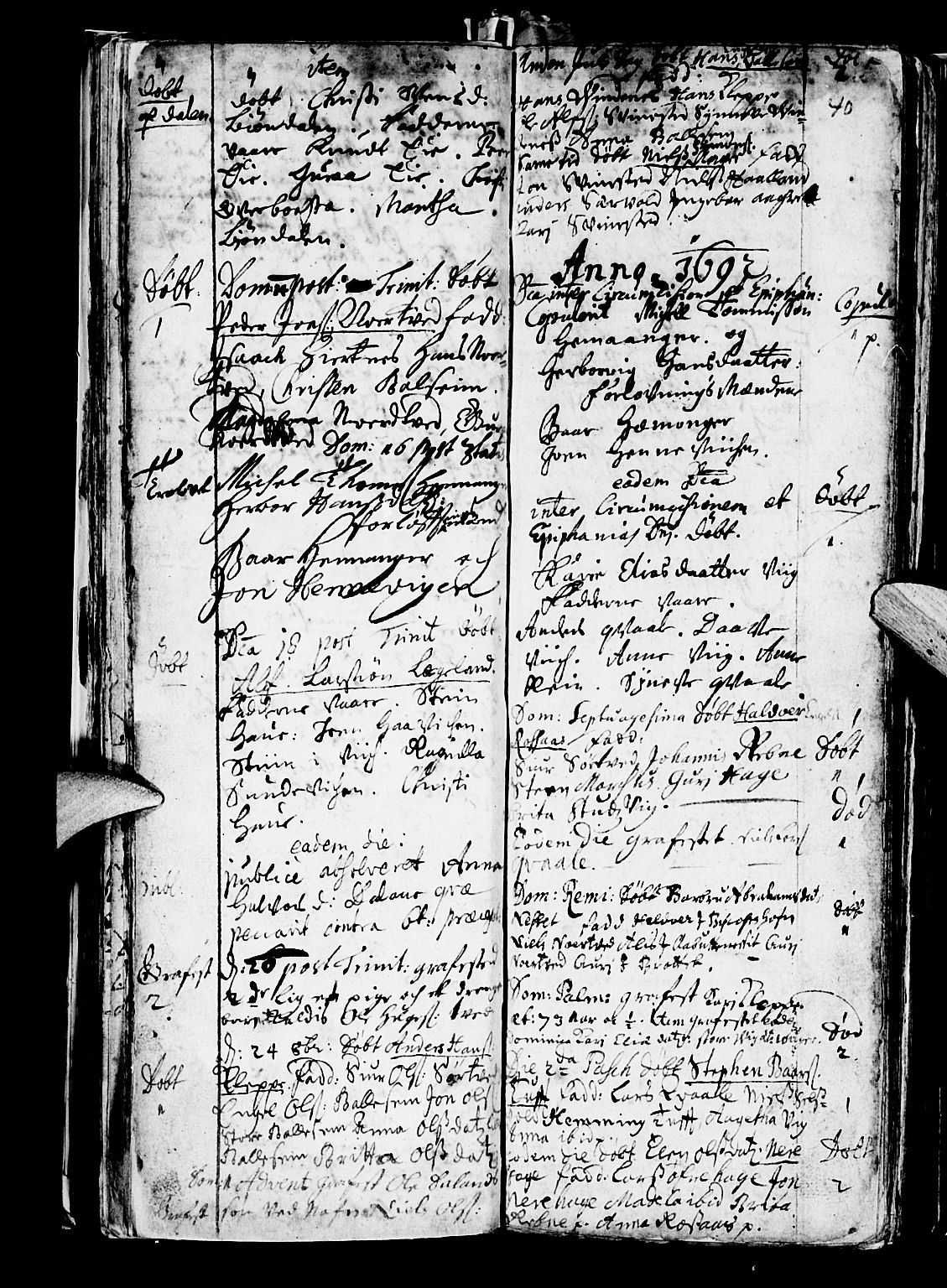 Os sokneprestembete, SAB/A-99929: Parish register (official) no. A 5, 1669-1760, p. 40