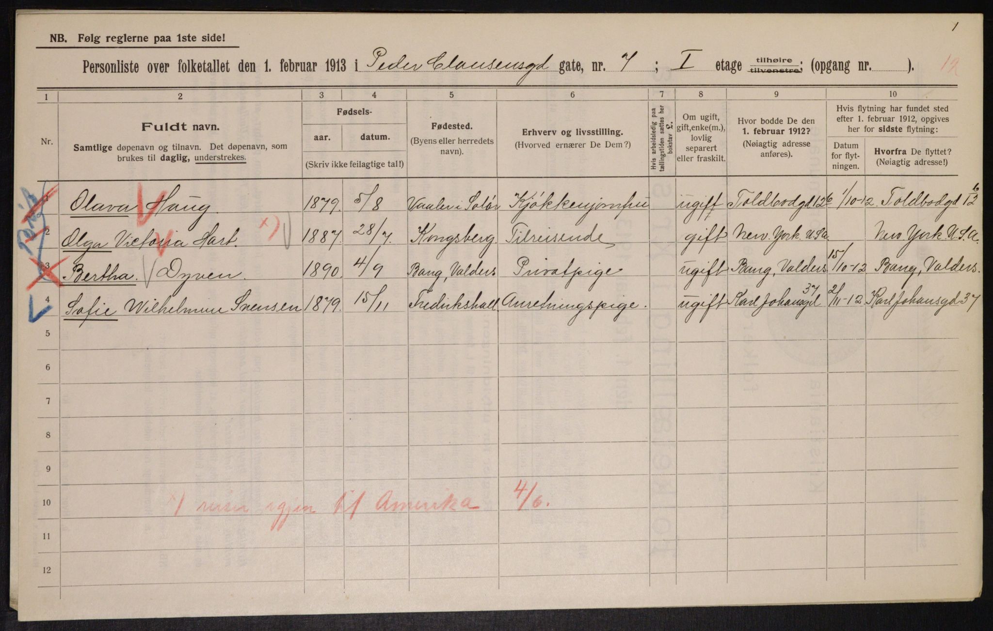 OBA, Municipal Census 1913 for Kristiania, 1913, p. 78960