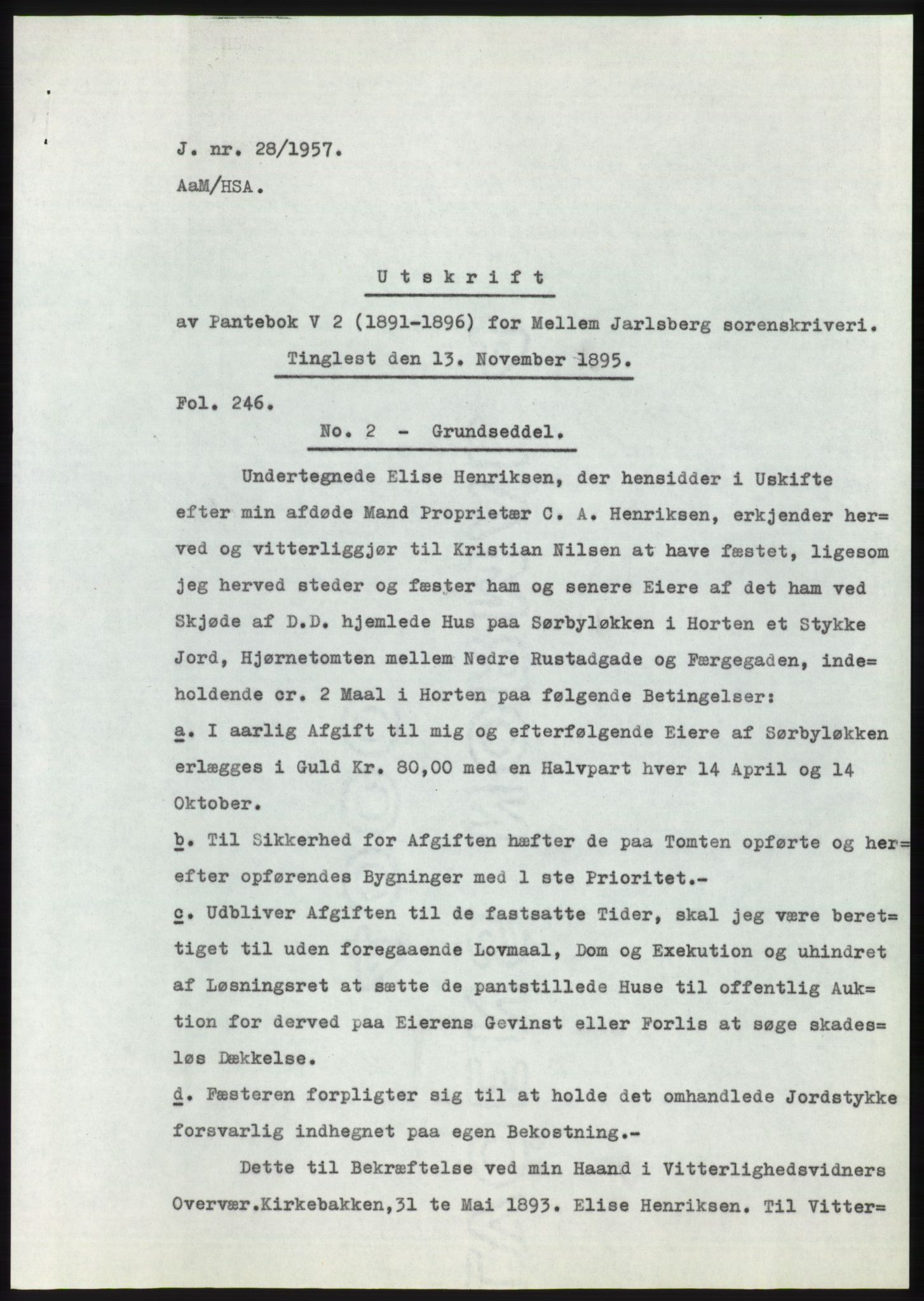 Statsarkivet i Kongsberg, SAKO/A-0001, 1956-1957, p. 93