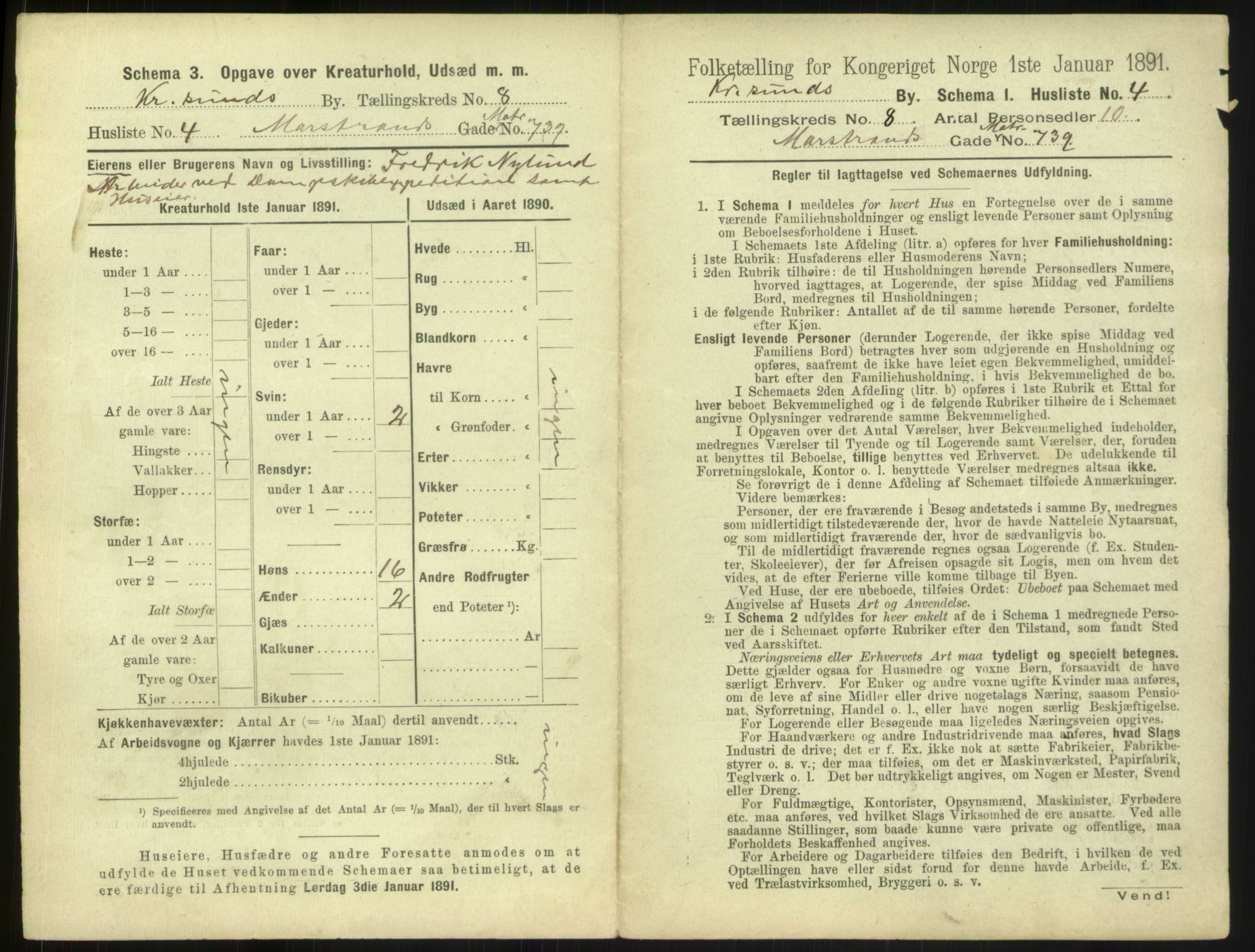 RA, 1891 census for 1503 Kristiansund, 1891, p. 764