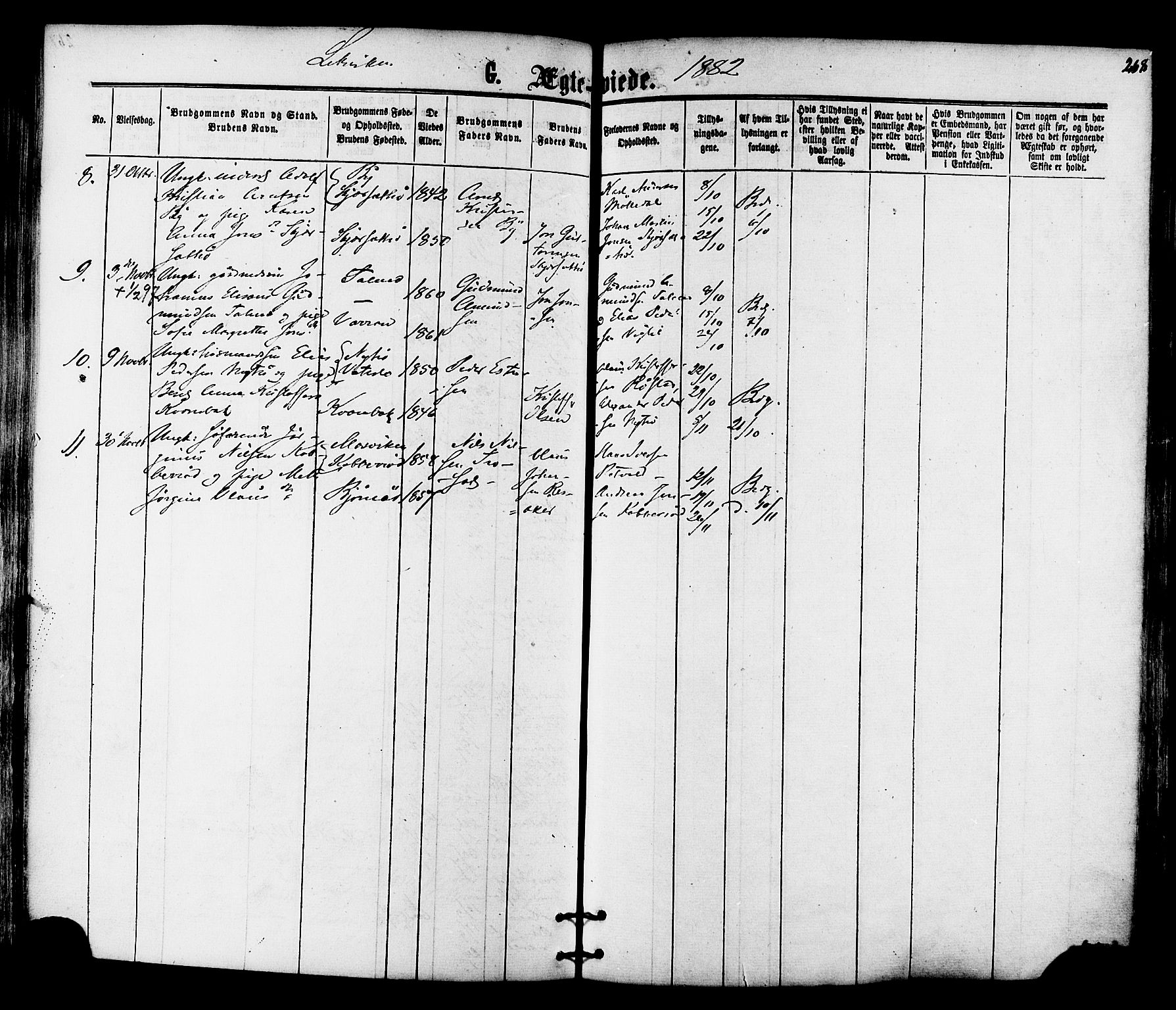 Ministerialprotokoller, klokkerbøker og fødselsregistre - Nord-Trøndelag, SAT/A-1458/701/L0009: Parish register (official) no. 701A09 /1, 1864-1882, p. 268