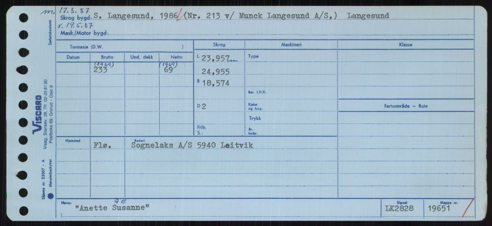 Sjøfartsdirektoratet med forløpere, Skipsmålingen, RA/S-1627/H/Hc/L0001: Lektere, A-Y, p. 13