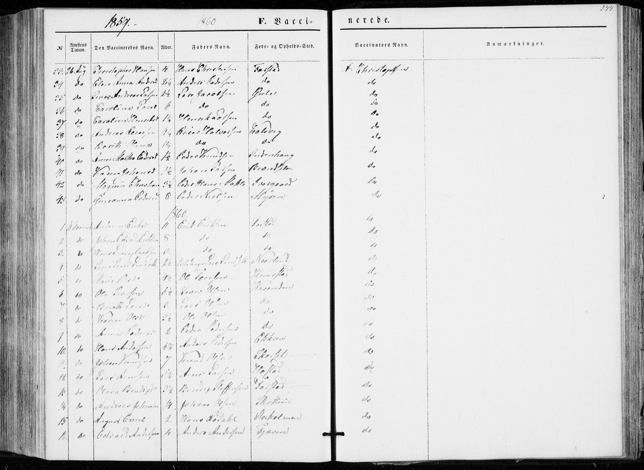 Ministerialprotokoller, klokkerbøker og fødselsregistre - Møre og Romsdal, AV/SAT-A-1454/566/L0767: Parish register (official) no. 566A06, 1852-1868, p. 244