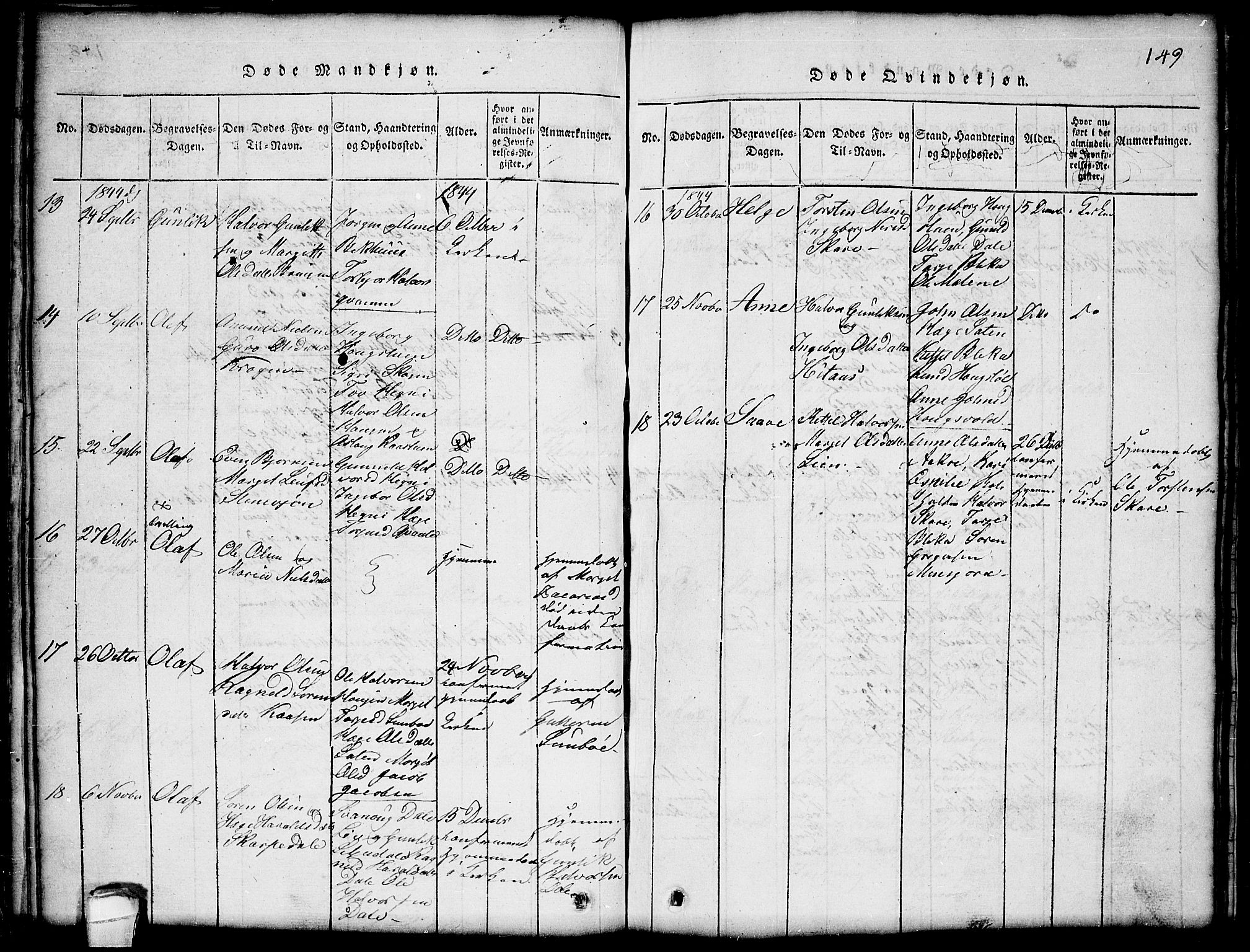 Seljord kirkebøker, SAKO/A-20/G/Gb/L0002: Parish register (copy) no. II 2, 1815-1854, p. 149