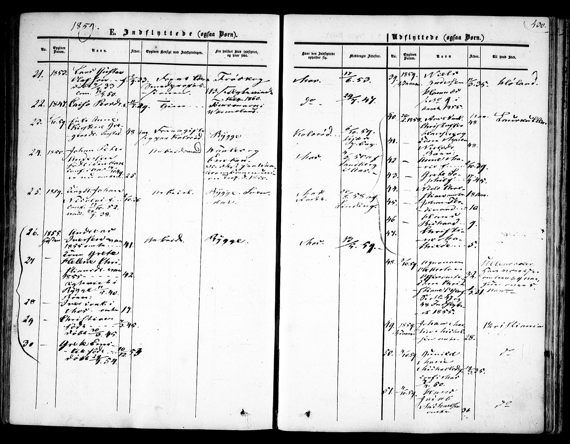 Moss prestekontor Kirkebøker, AV/SAO-A-2003/F/Fa/L0008: Parish register (official) no. I 8, 1852-1869, p. 430