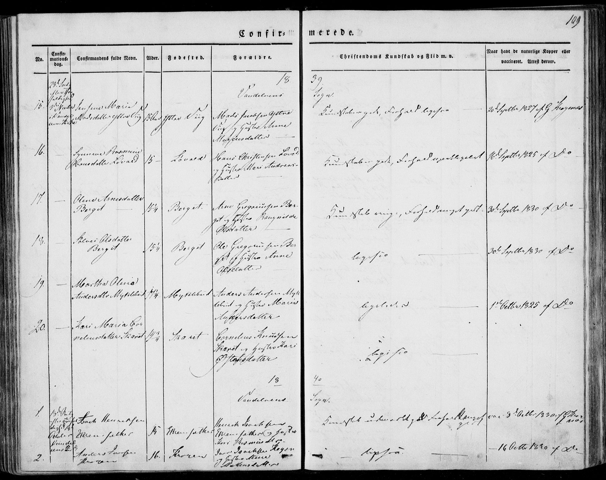 Ministerialprotokoller, klokkerbøker og fødselsregistre - Møre og Romsdal, AV/SAT-A-1454/501/L0005: Parish register (official) no. 501A05, 1831-1844, p. 109