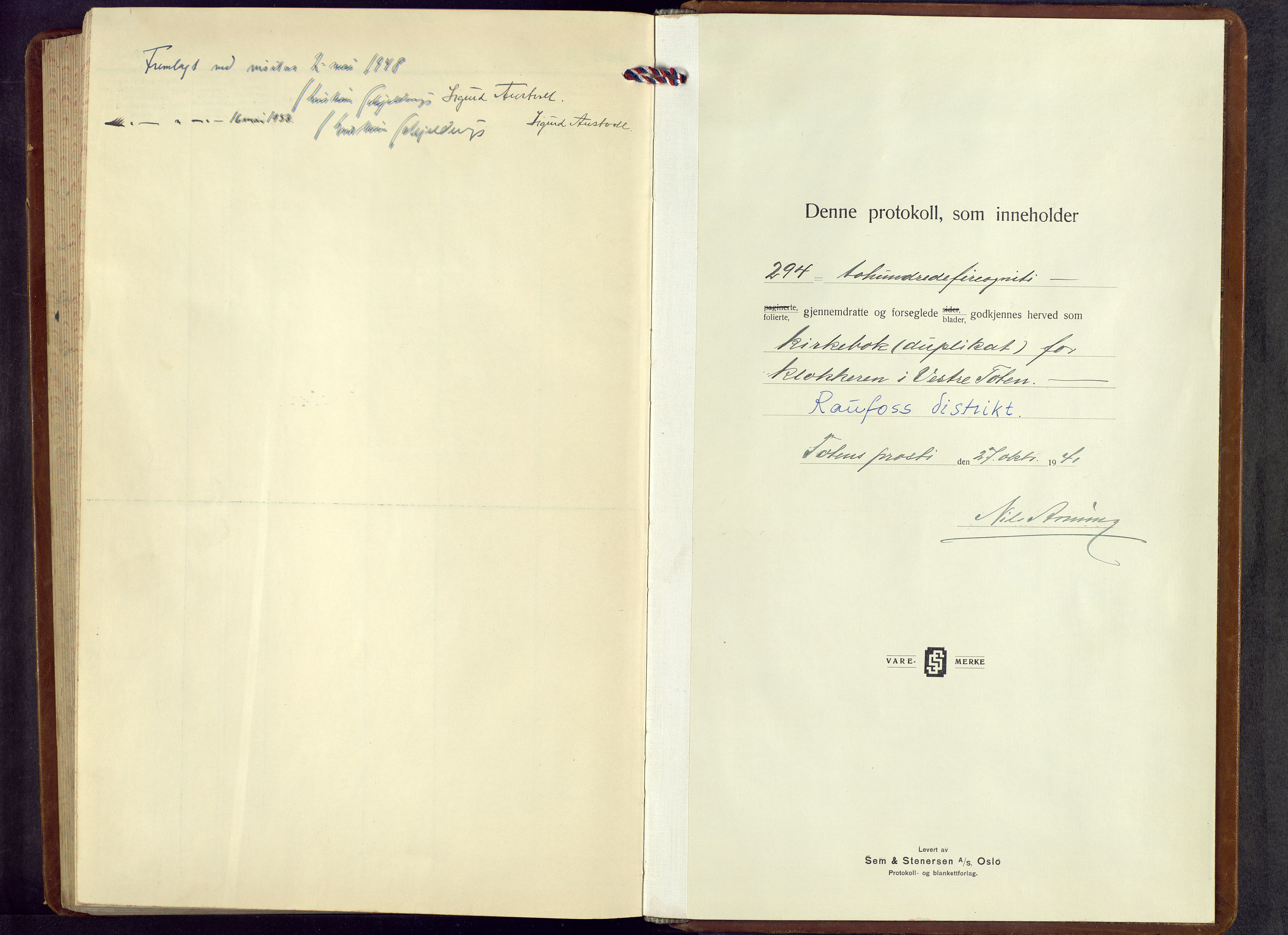 Vestre Toten prestekontor, SAH/PREST-108/H/Ha/Hab/L0013: Parish register (copy) no. 13, 1940-1956