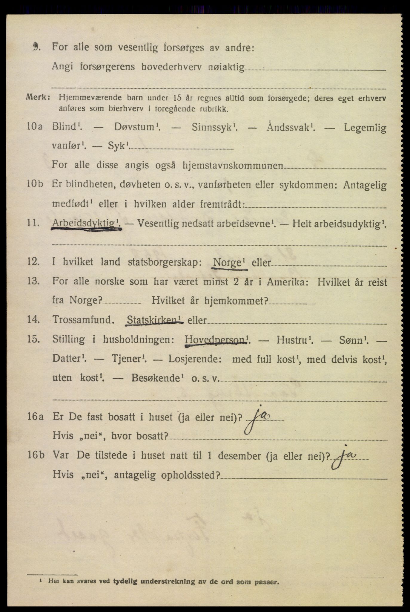 SAK, 1920 census for Gjøvdal, 1920, p. 1153