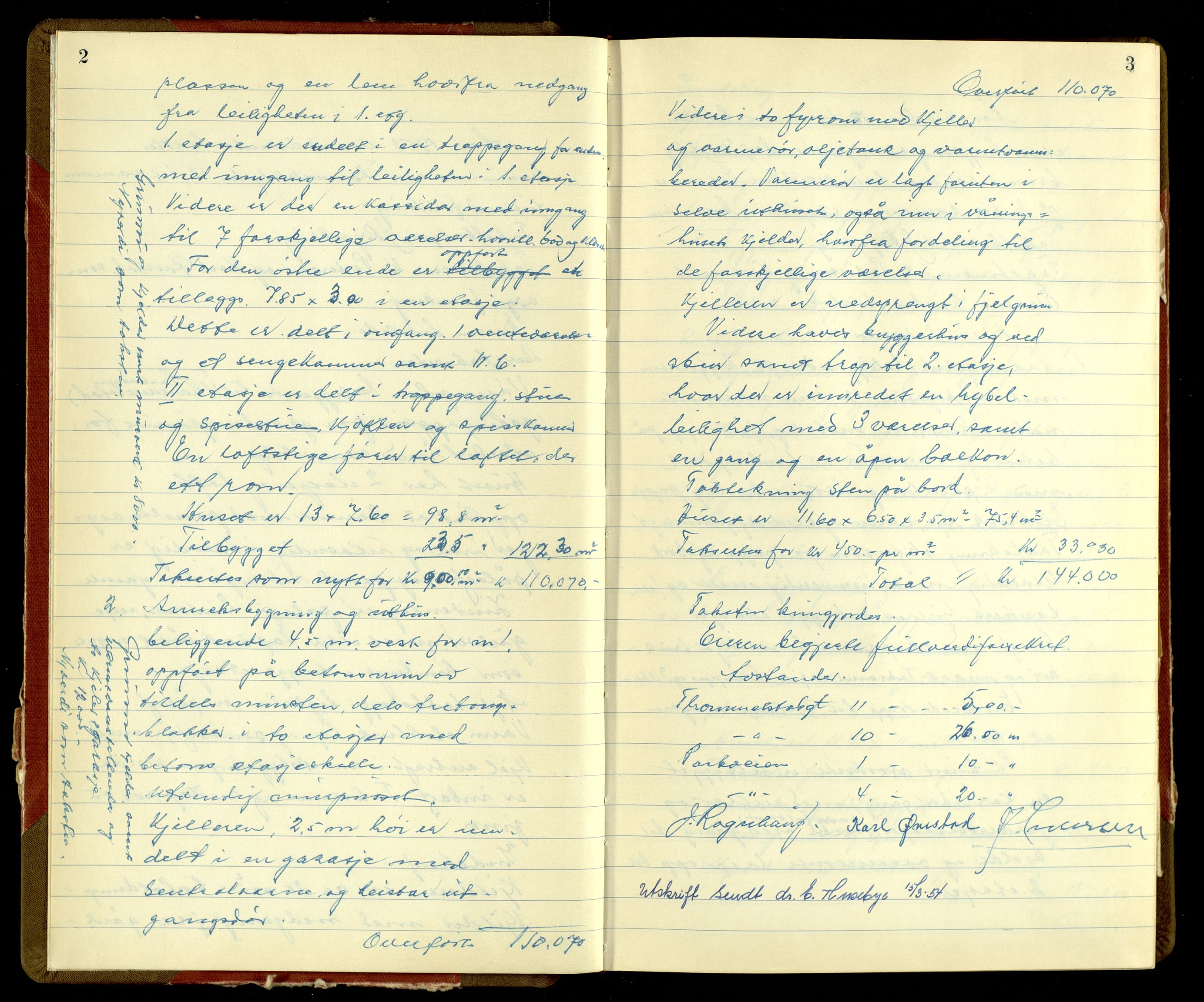 Norges Brannkasse, Kongsvinger, AV/SAH-NBRANK-013/F/L0003: Branntakstprotokoll, 1953-1955, p. 2-3
