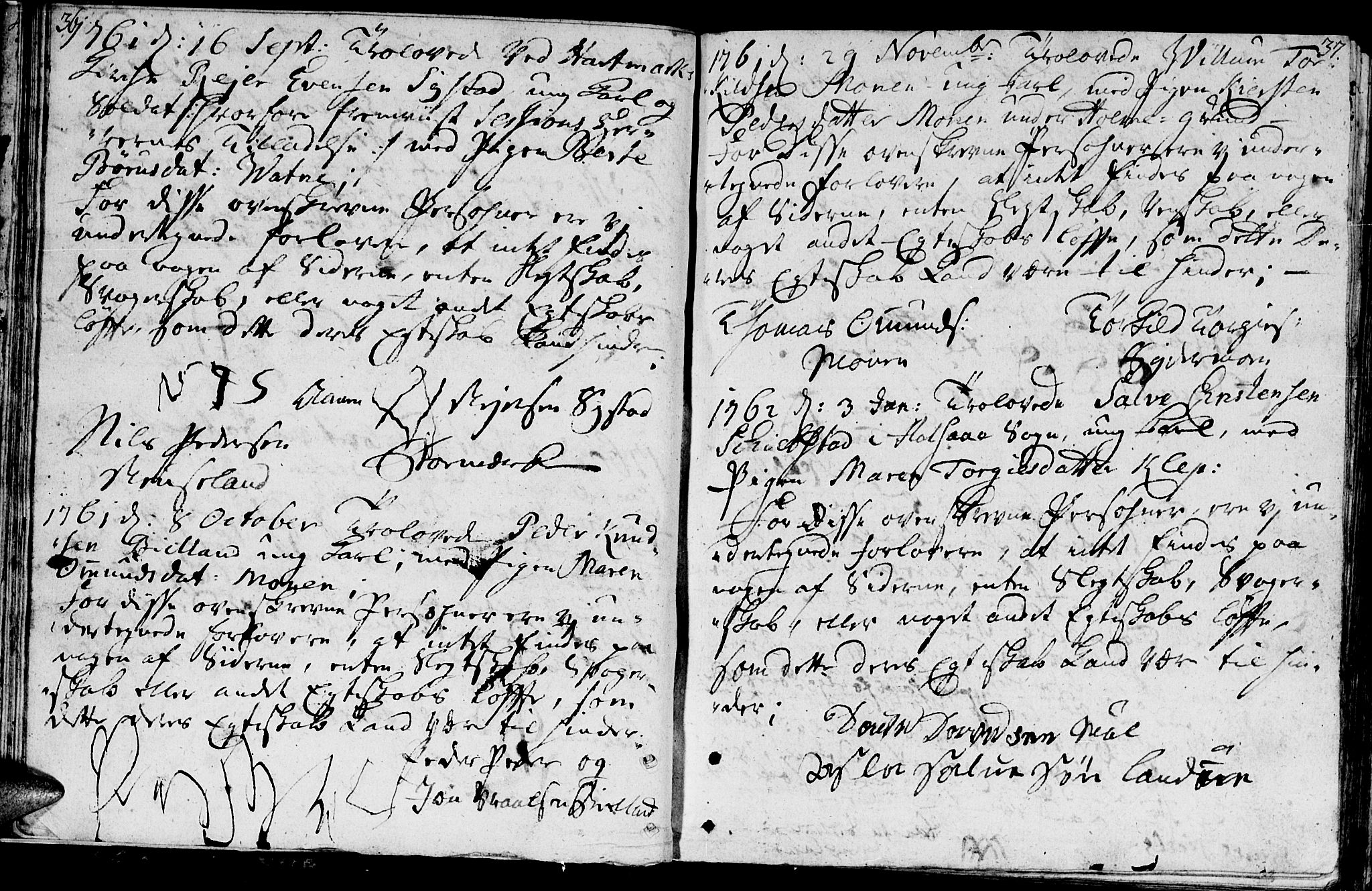 Holum sokneprestkontor, SAK/1111-0022/F/Fa/Faa/L0001: Parish register (official) no. A 1, 1750-1802, p. 36-37