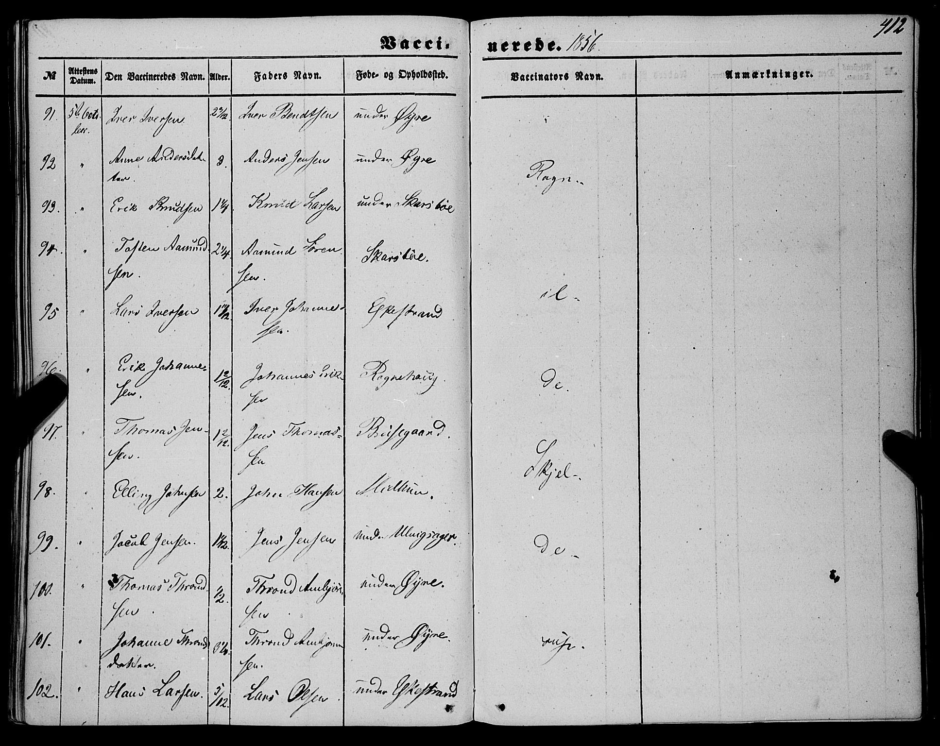 Sogndal sokneprestembete, AV/SAB-A-81301/H/Haa/Haaa/L0012II: Parish register (official) no. A 12II, 1847-1877, p. 412