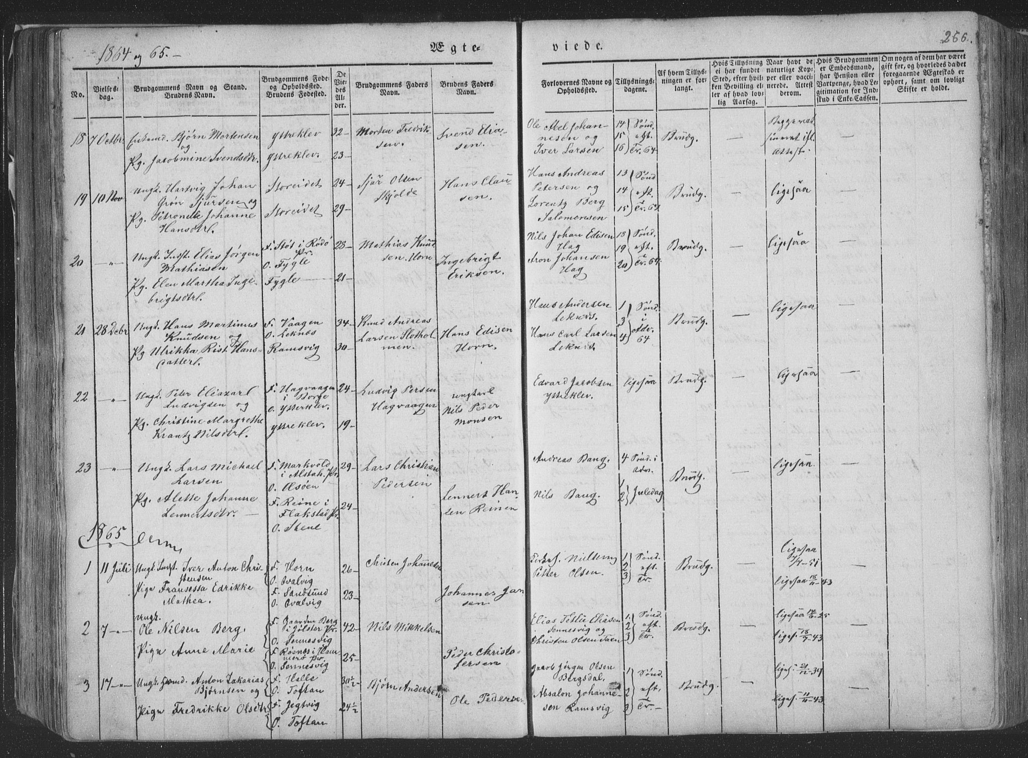 Ministerialprotokoller, klokkerbøker og fødselsregistre - Nordland, SAT/A-1459/881/L1165: Parish register (copy) no. 881C02, 1854-1876, p. 266