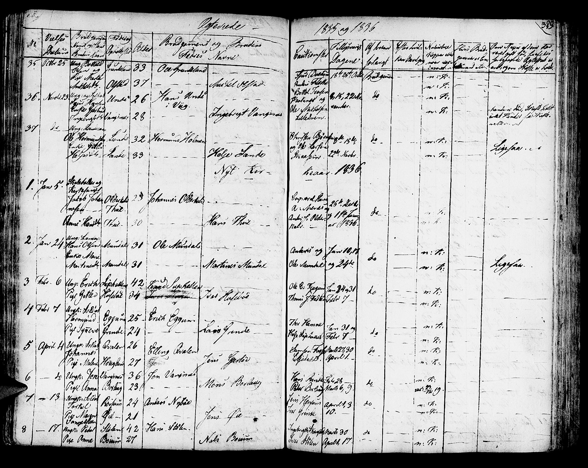 Leikanger sokneprestembete, SAB/A-81001: Parish register (official) no. A 6, 1810-1838, p. 329
