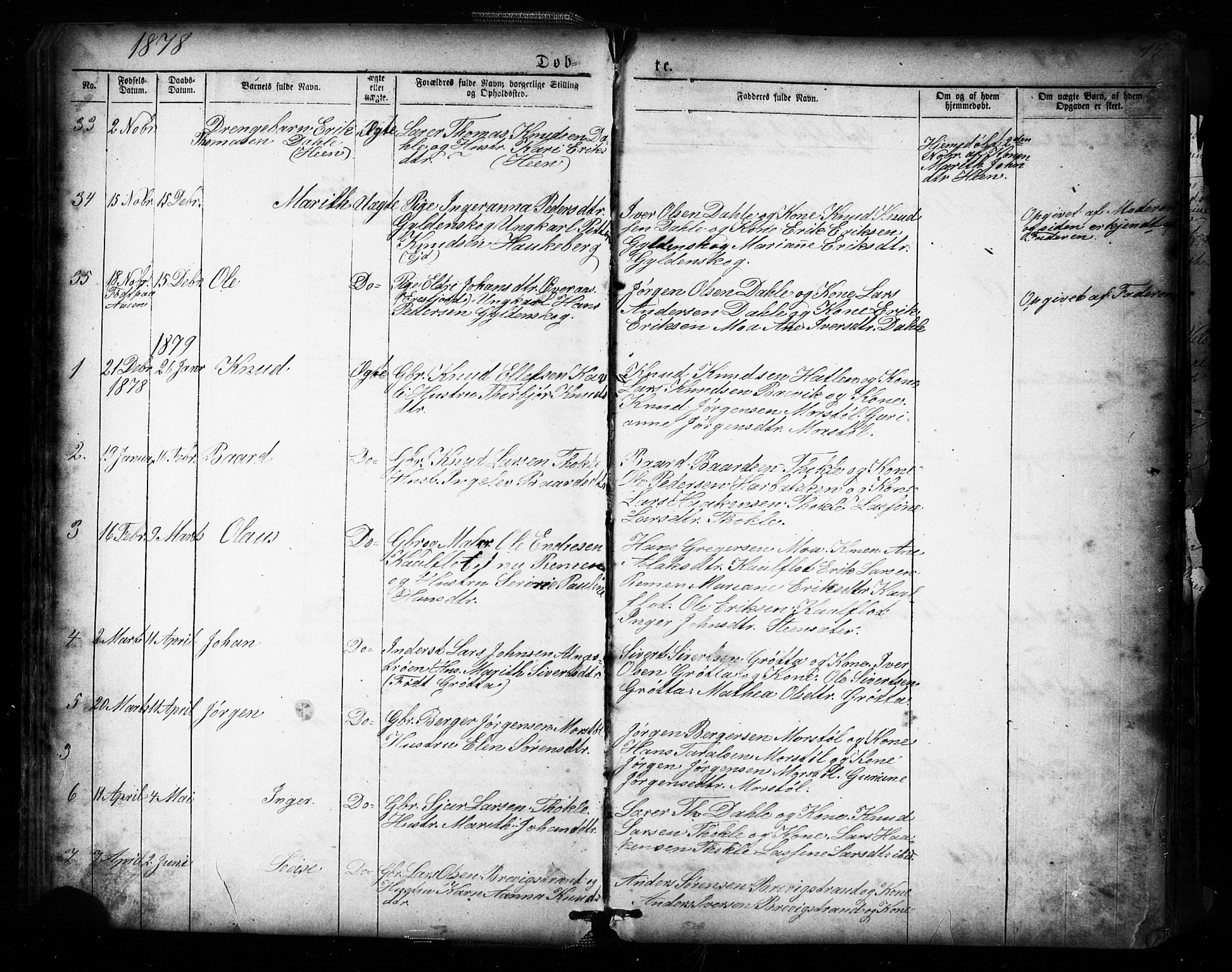 Ministerialprotokoller, klokkerbøker og fødselsregistre - Møre og Romsdal, SAT/A-1454/545/L0588: Parish register (copy) no. 545C02, 1867-1902, p. 43