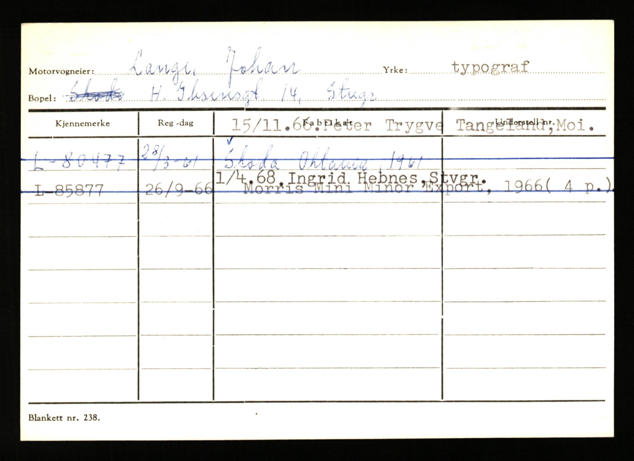 Stavanger trafikkstasjon, AV/SAST-A-101942/0/H/L0022: Landsverk - Laxau, 1930-1971, p. 21