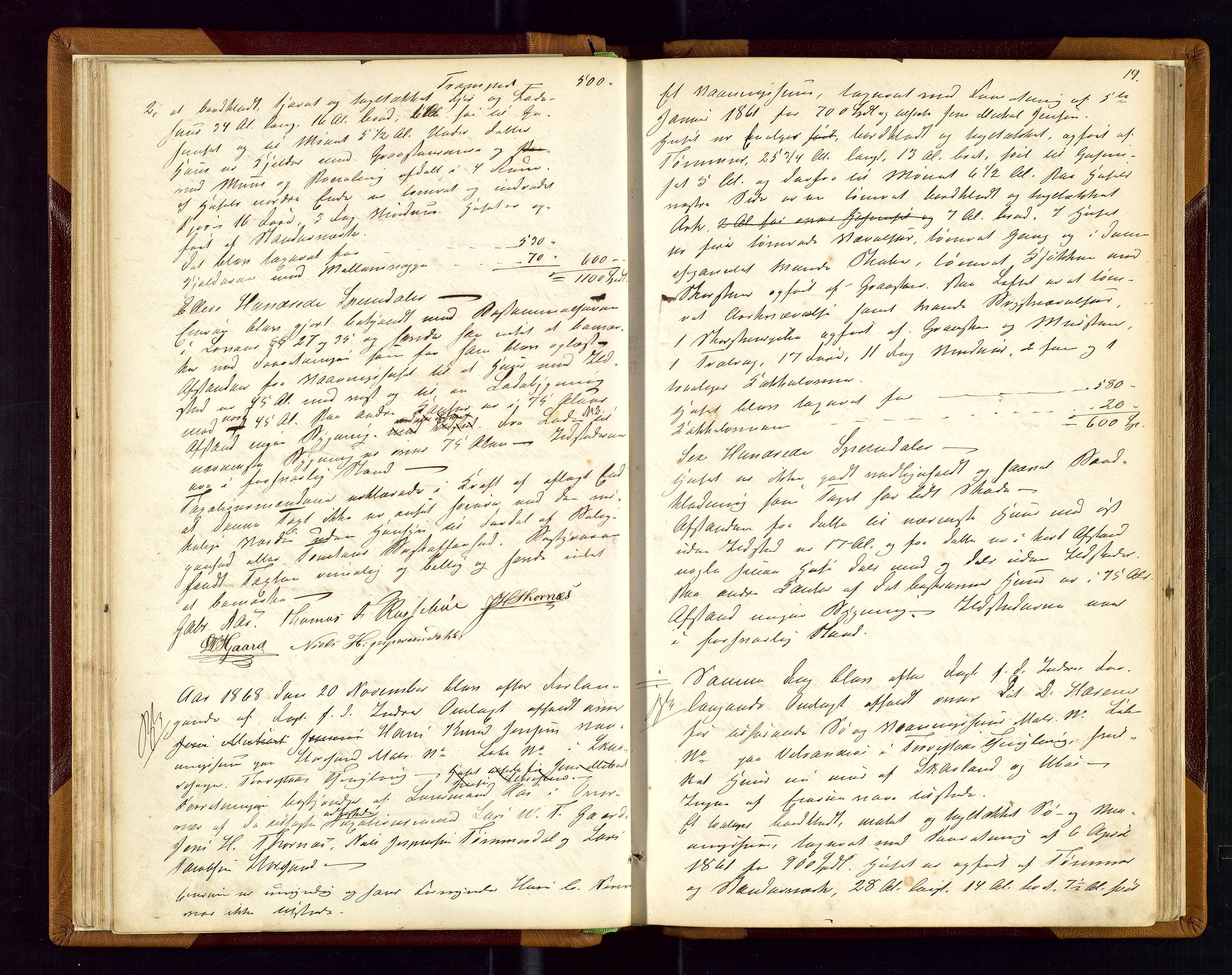 Torvestad lensmannskontor, SAST/A-100307/1/Goa/L0001: "Brandtaxationsprotokol for Torvestad Thinglag", 1867-1883, p. 18b-19a