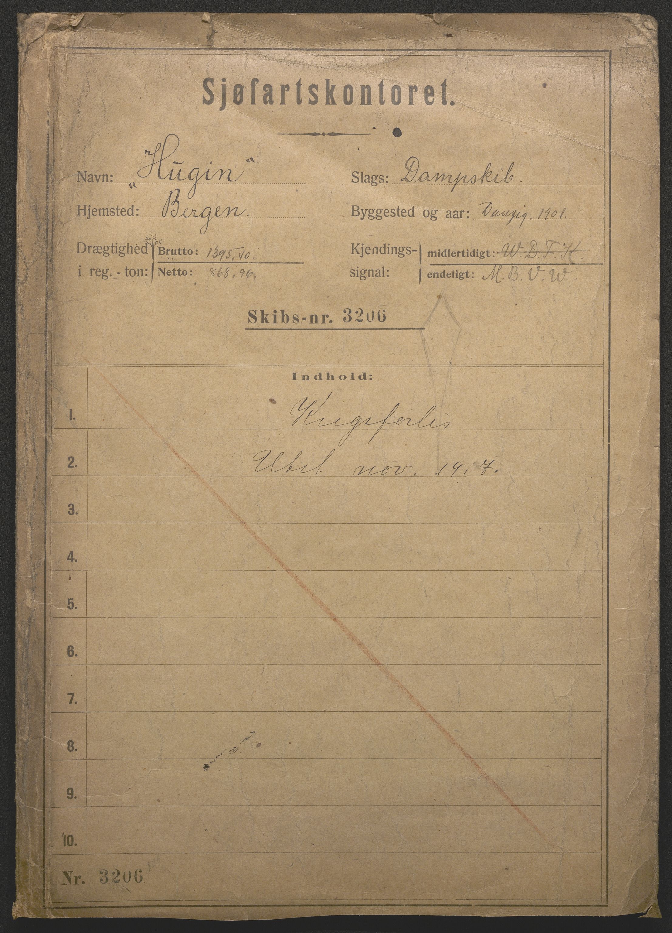Sjøfartsdirektoratet med forløpere, skipsmapper slettede skip, RA/S-4998/F/Fa/L0519: --, 1850-1922, p. 458