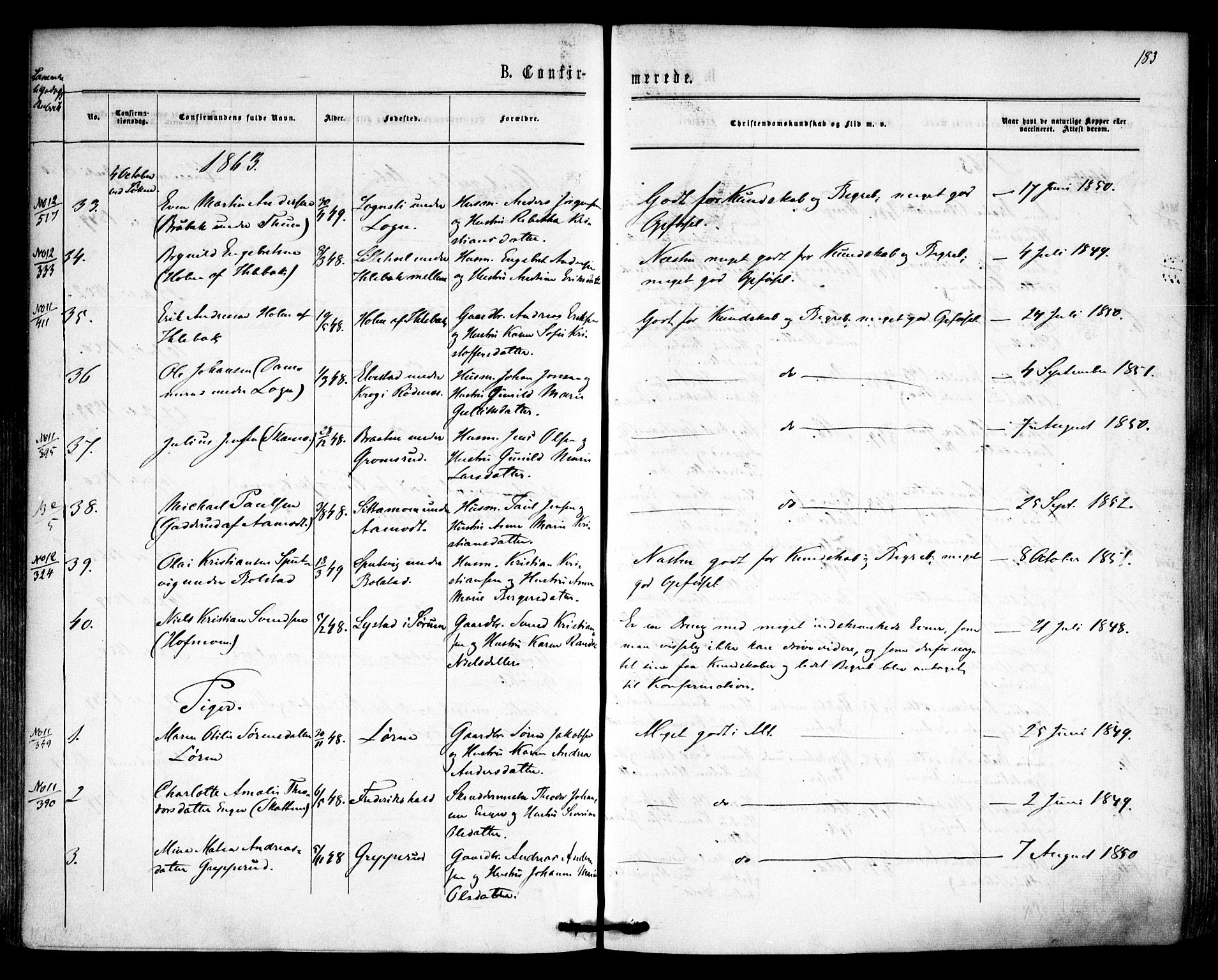 Høland prestekontor Kirkebøker, AV/SAO-A-10346a/F/Fa/L0011: Parish register (official) no. I 11, 1862-1869, p. 183