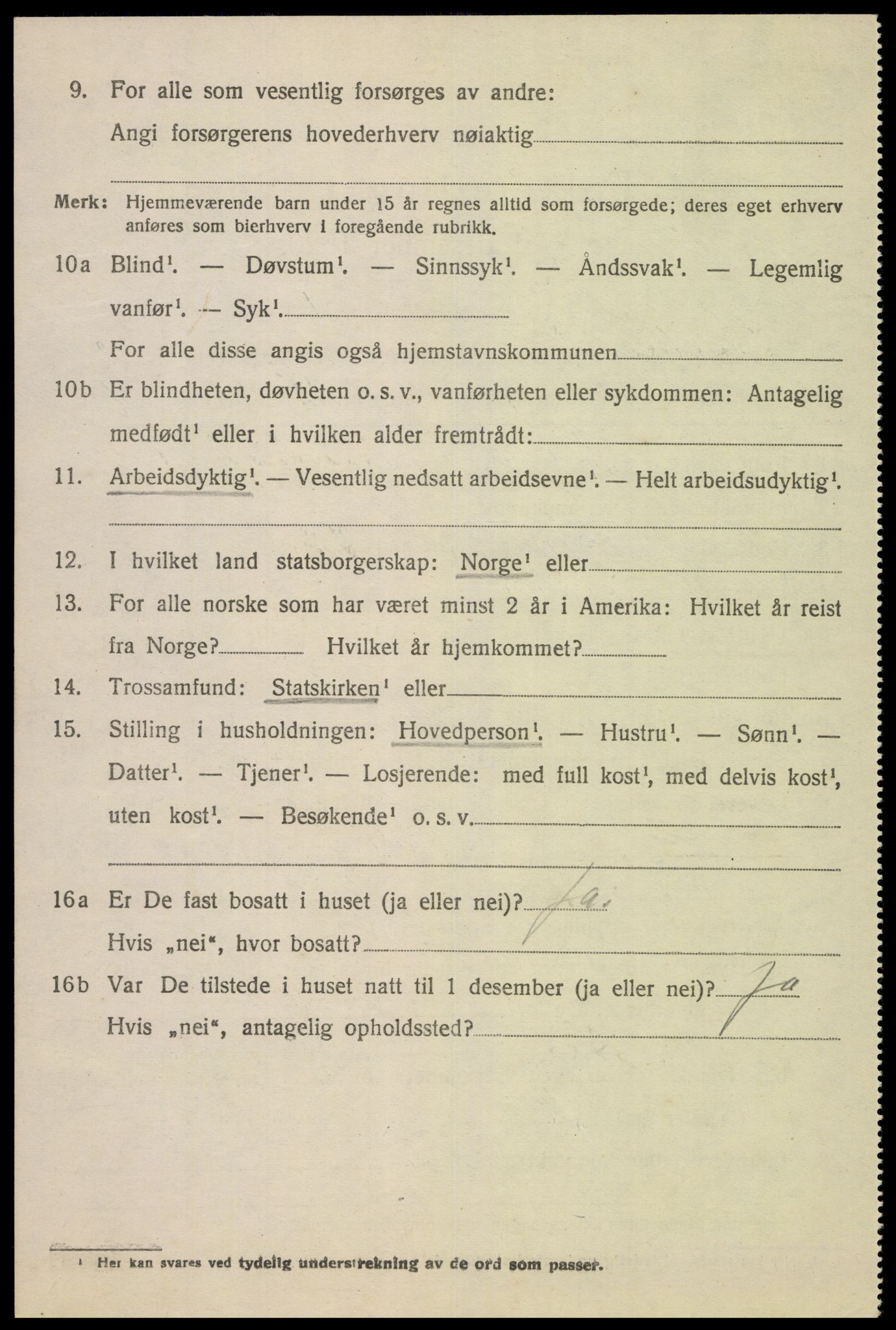 SAK, 1920 census for Fjotland, 1920, p. 931