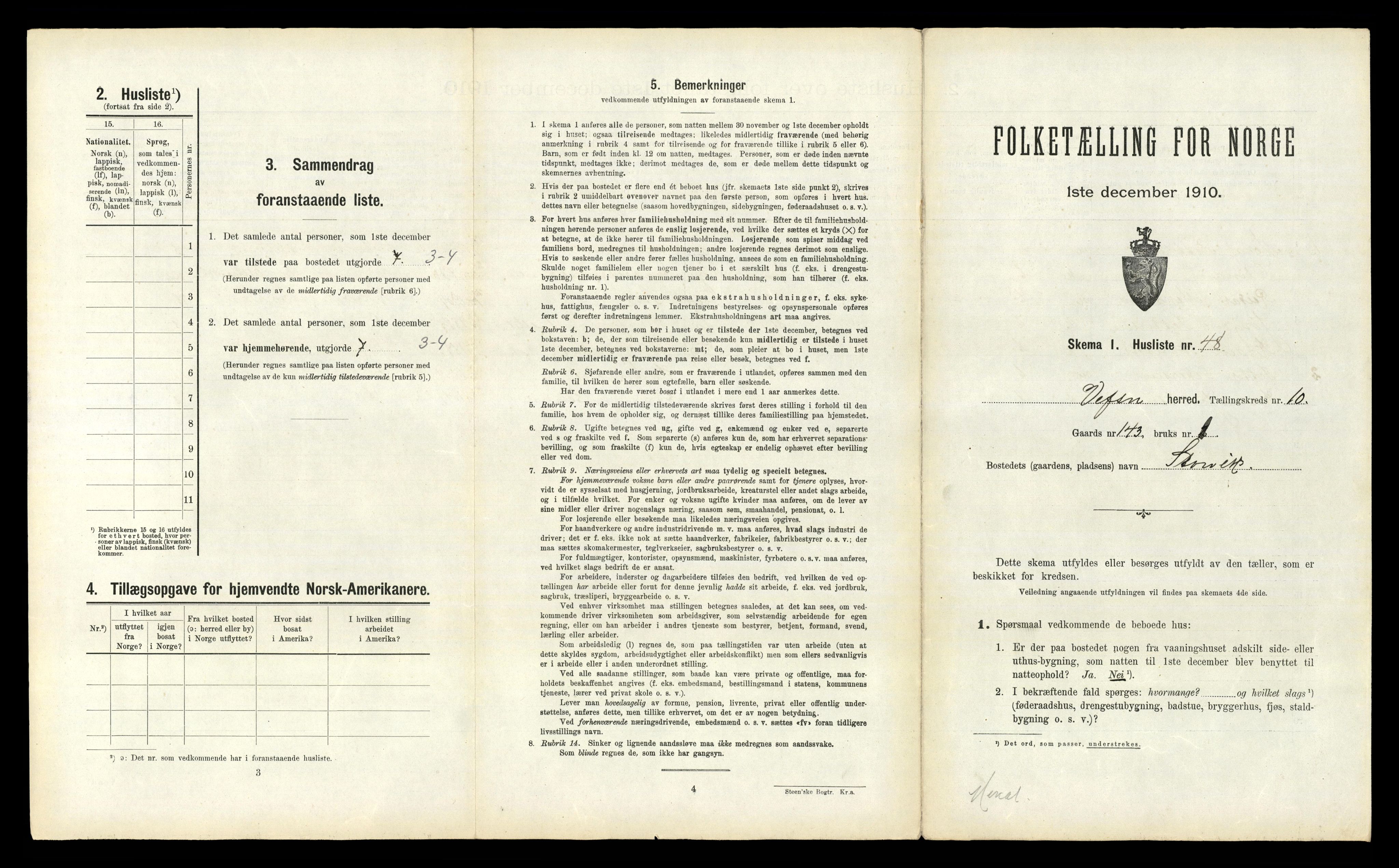 RA, 1910 census for Vefsn, 1910, p. 1168