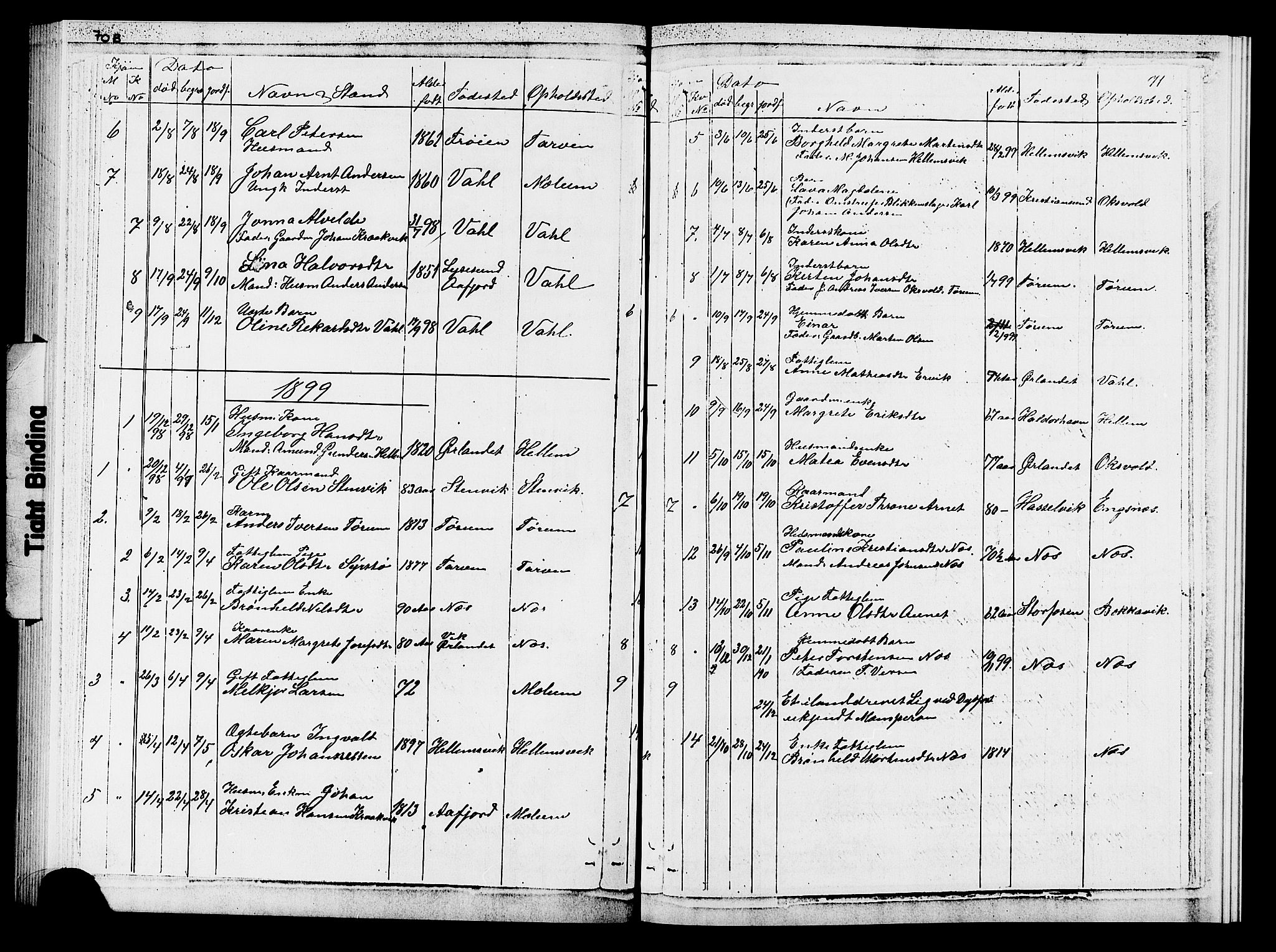 Ministerialprotokoller, klokkerbøker og fødselsregistre - Sør-Trøndelag, SAT/A-1456/652/L0653: Parish register (copy) no. 652C01, 1866-1910, p. 71