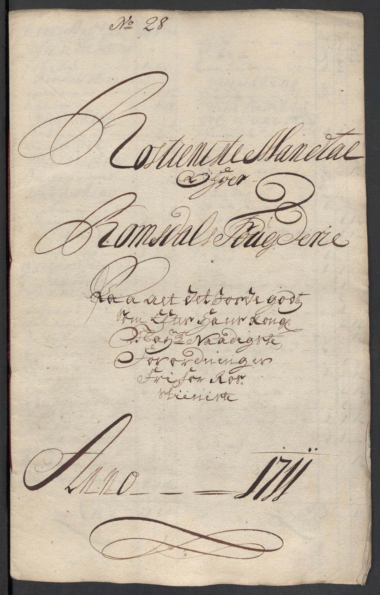 Rentekammeret inntil 1814, Reviderte regnskaper, Fogderegnskap, RA/EA-4092/R55/L3660: Fogderegnskap Romsdal, 1711, p. 422