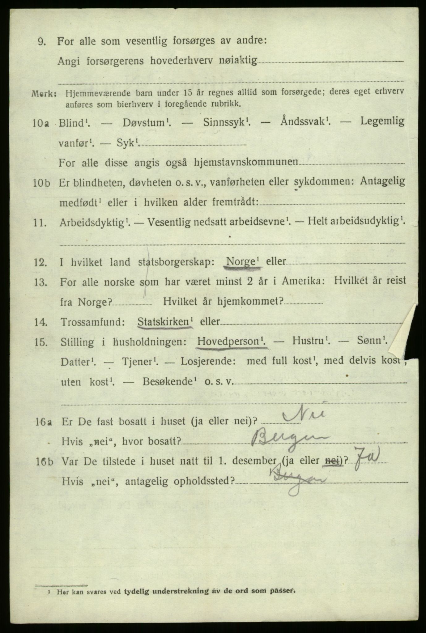 SAB, 1920 census for Bremanger, 1920, p. 1737