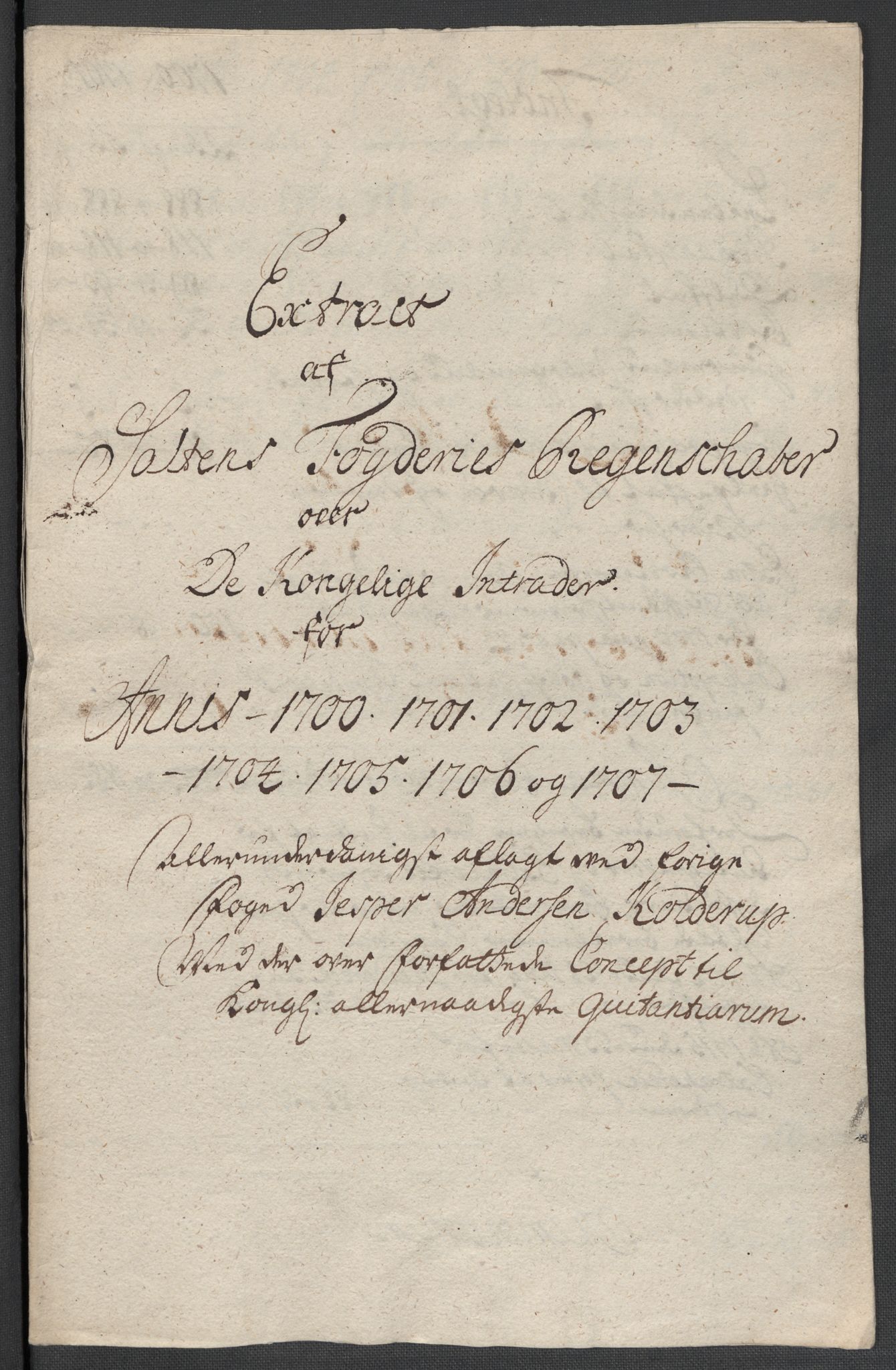 Rentekammeret inntil 1814, Reviderte regnskaper, Fogderegnskap, AV/RA-EA-4092/R66/L4581: Fogderegnskap Salten, 1707-1710, p. 189