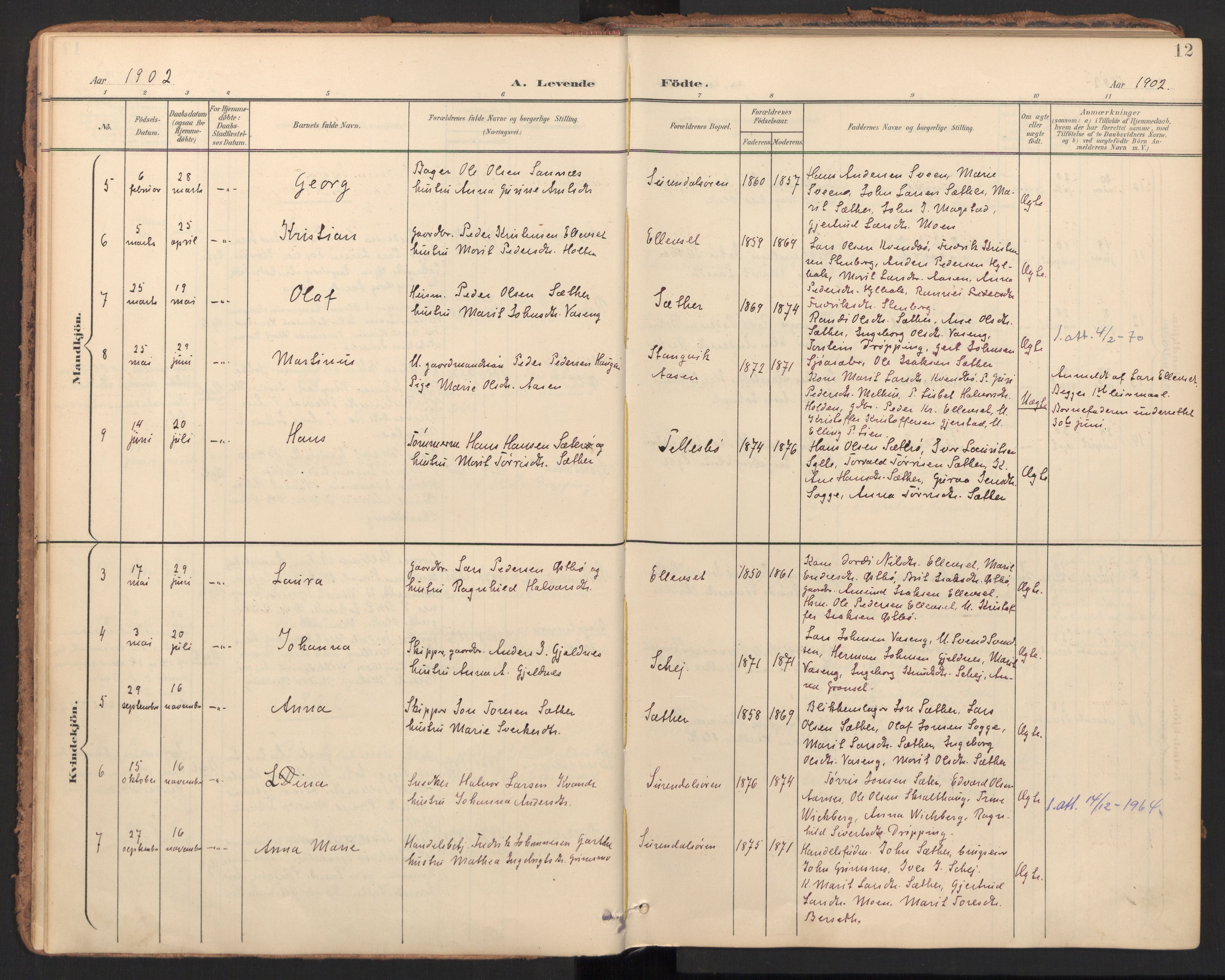 Ministerialprotokoller, klokkerbøker og fødselsregistre - Møre og Romsdal, AV/SAT-A-1454/596/L1057: Parish register (official) no. 596A02, 1900-1917, p. 12