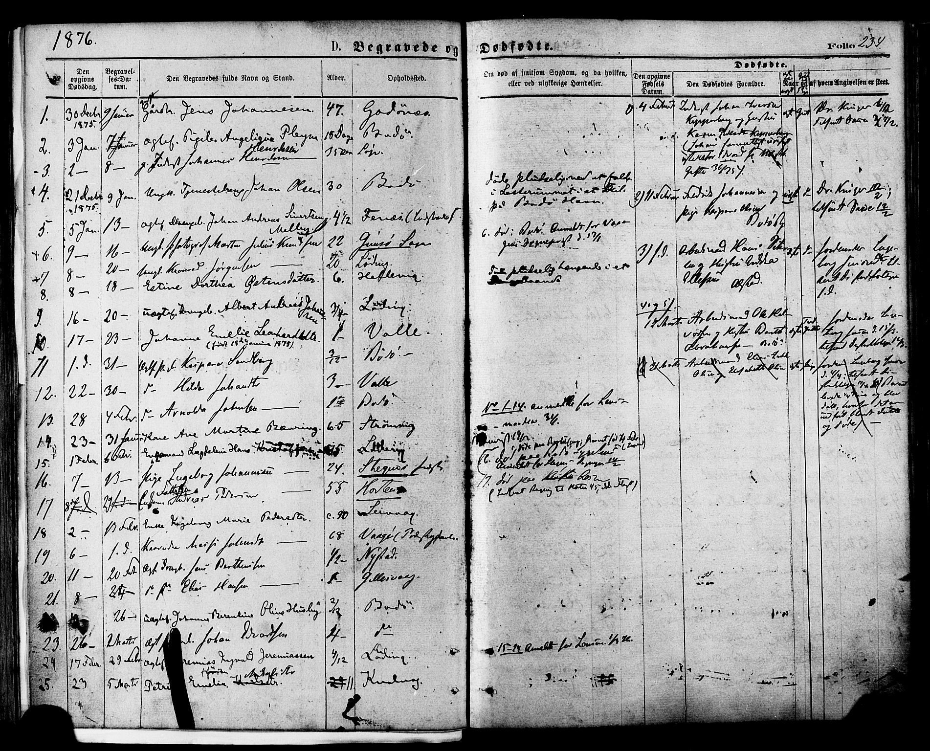 Ministerialprotokoller, klokkerbøker og fødselsregistre - Nordland, SAT/A-1459/801/L0009: Parish register (official) no. 801A09, 1876-1883, p. 234