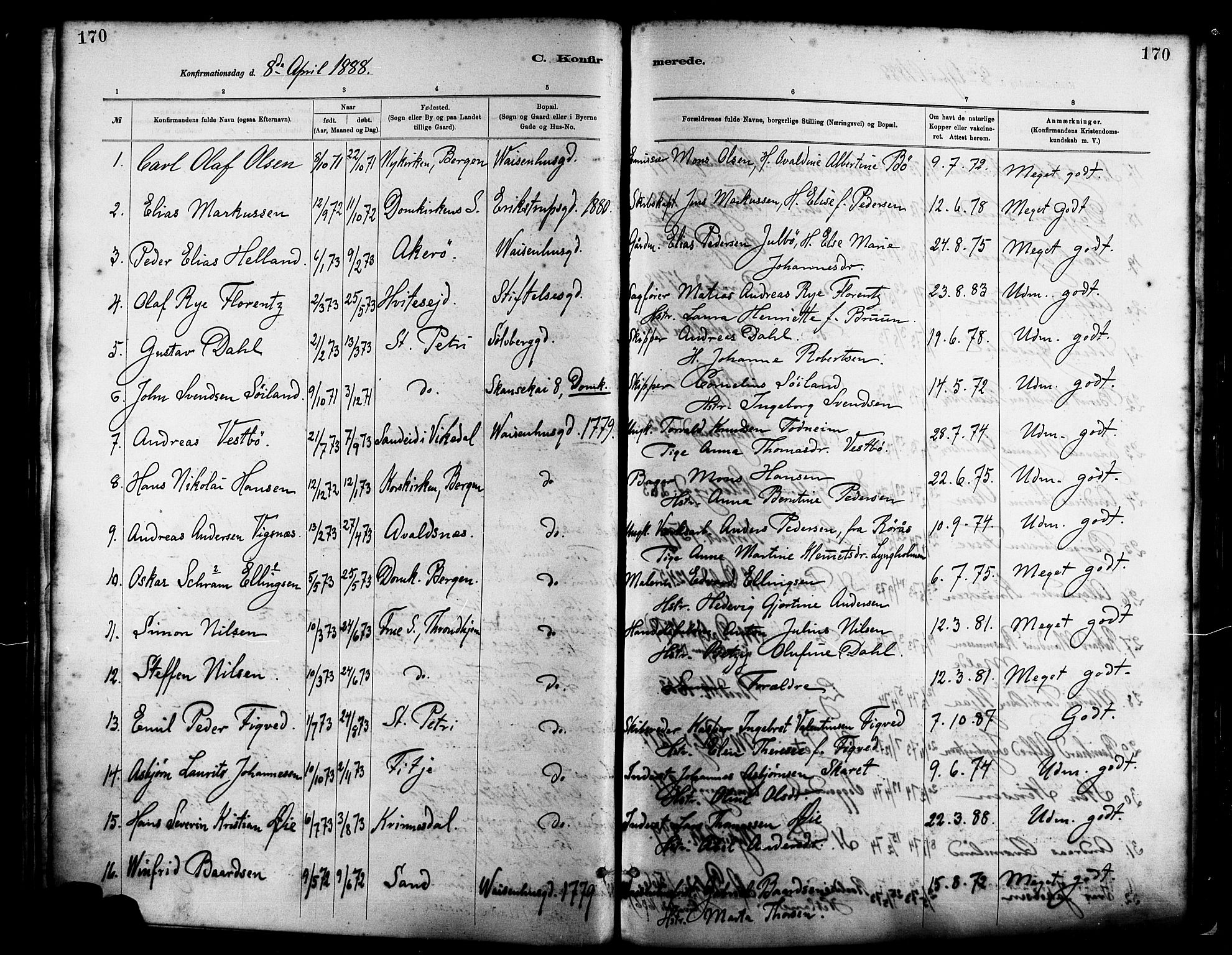 St. Petri sokneprestkontor, AV/SAST-A-101813/001/30/30BA/L0016: Parish register (official) no. A 16, 1879-1893, p. 170