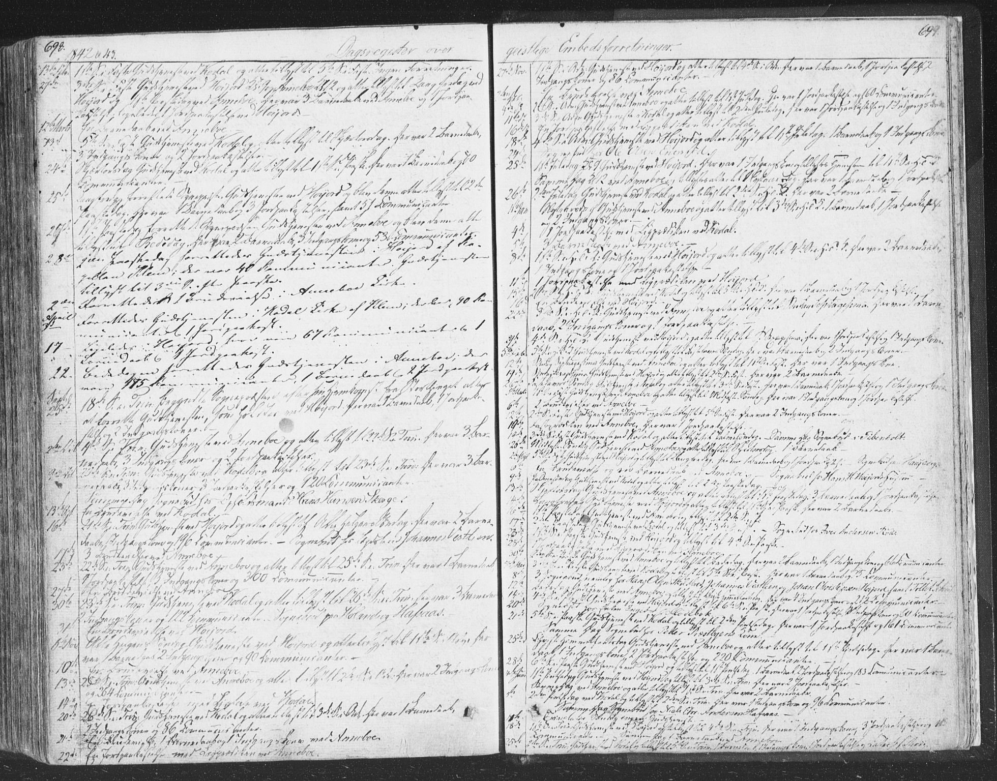 Andebu kirkebøker, AV/SAKO-A-336/F/Fa/L0004: Parish register (official) no. 4, 1829-1856, p. 698-699