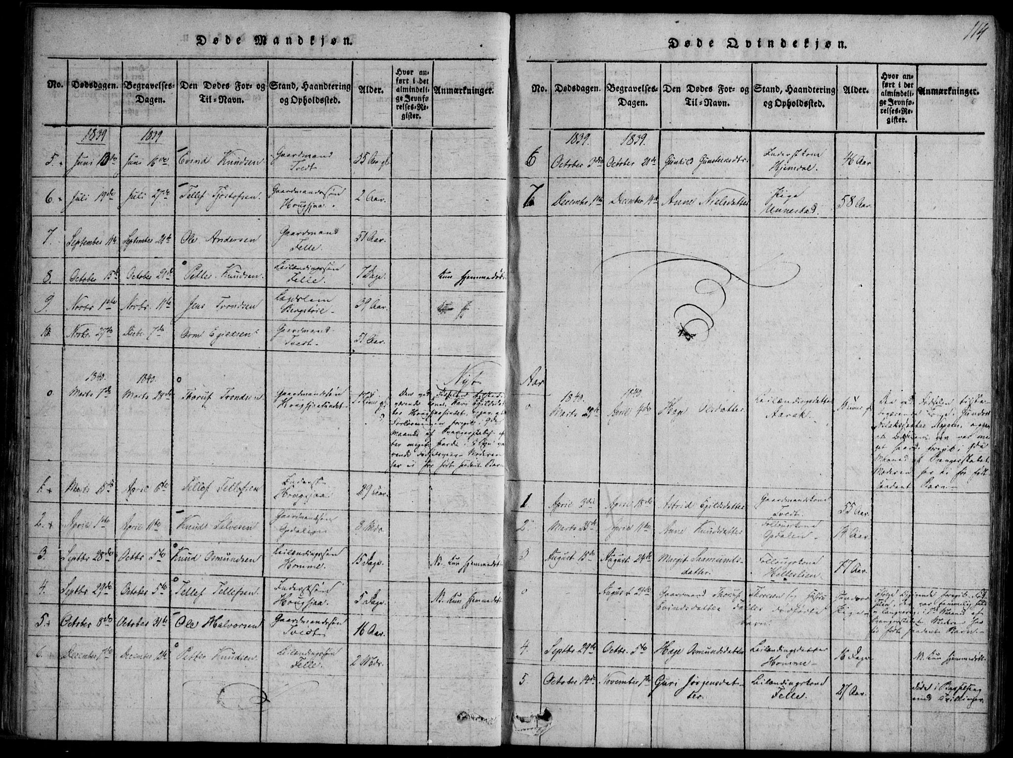 Nissedal kirkebøker, SAKO/A-288/F/Fb/L0001: Parish register (official) no. II 1, 1814-1845, p. 114