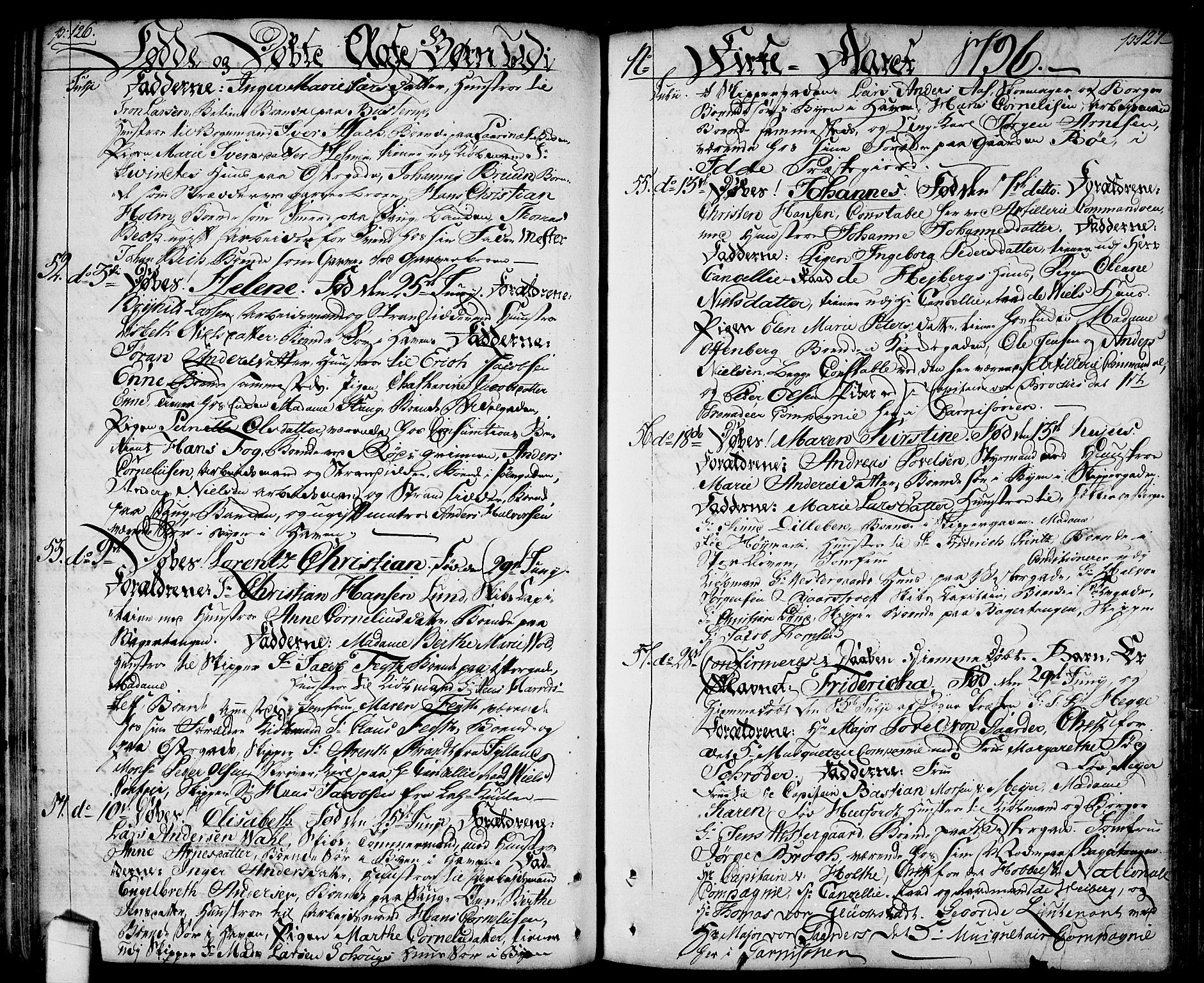 Halden prestekontor Kirkebøker, SAO/A-10909/F/Fa/L0002: Parish register (official) no. I 2, 1792-1812, p. 126-127