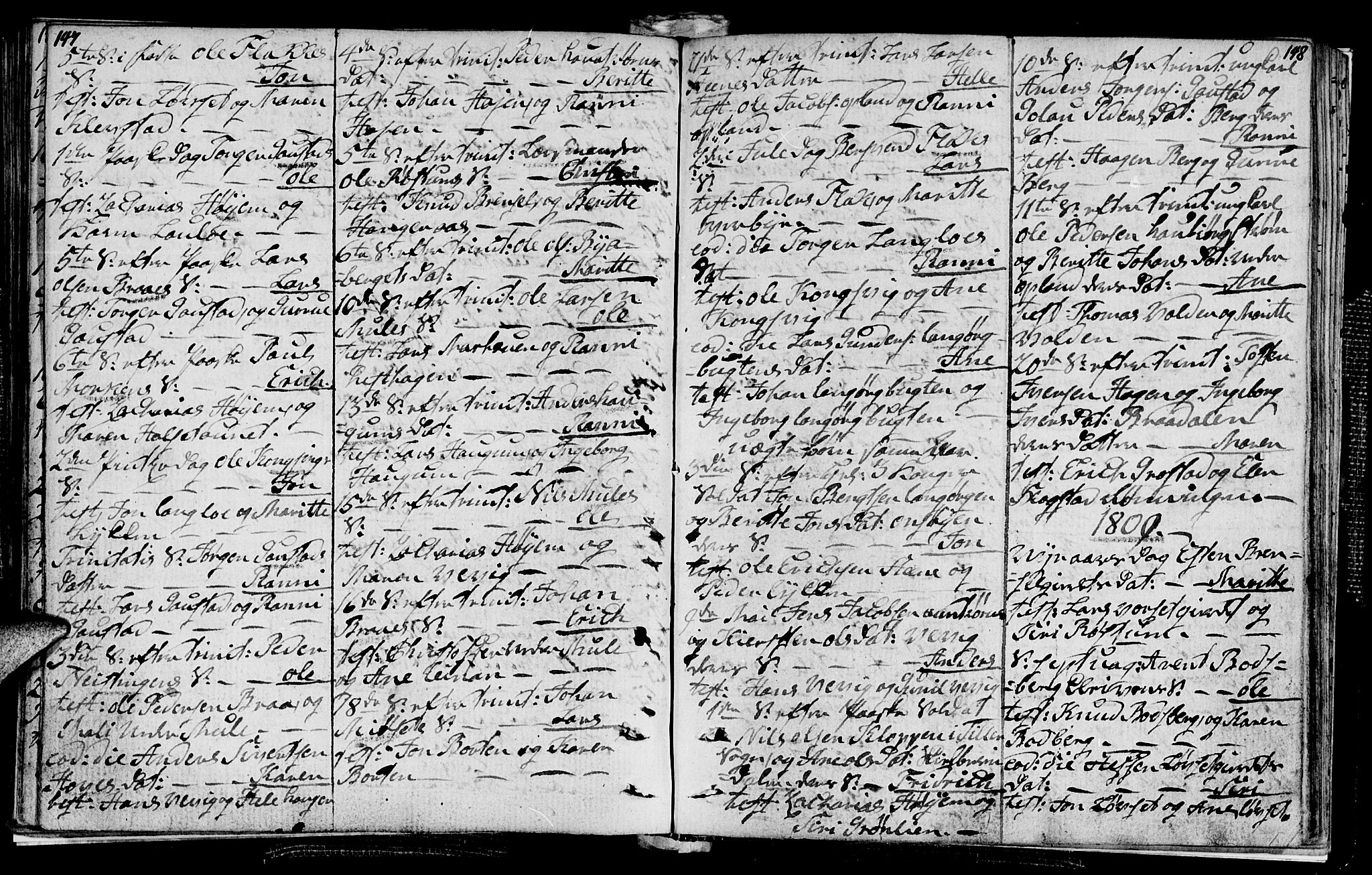 Ministerialprotokoller, klokkerbøker og fødselsregistre - Sør-Trøndelag, SAT/A-1456/612/L0371: Parish register (official) no. 612A05, 1803-1816, p. 147-148