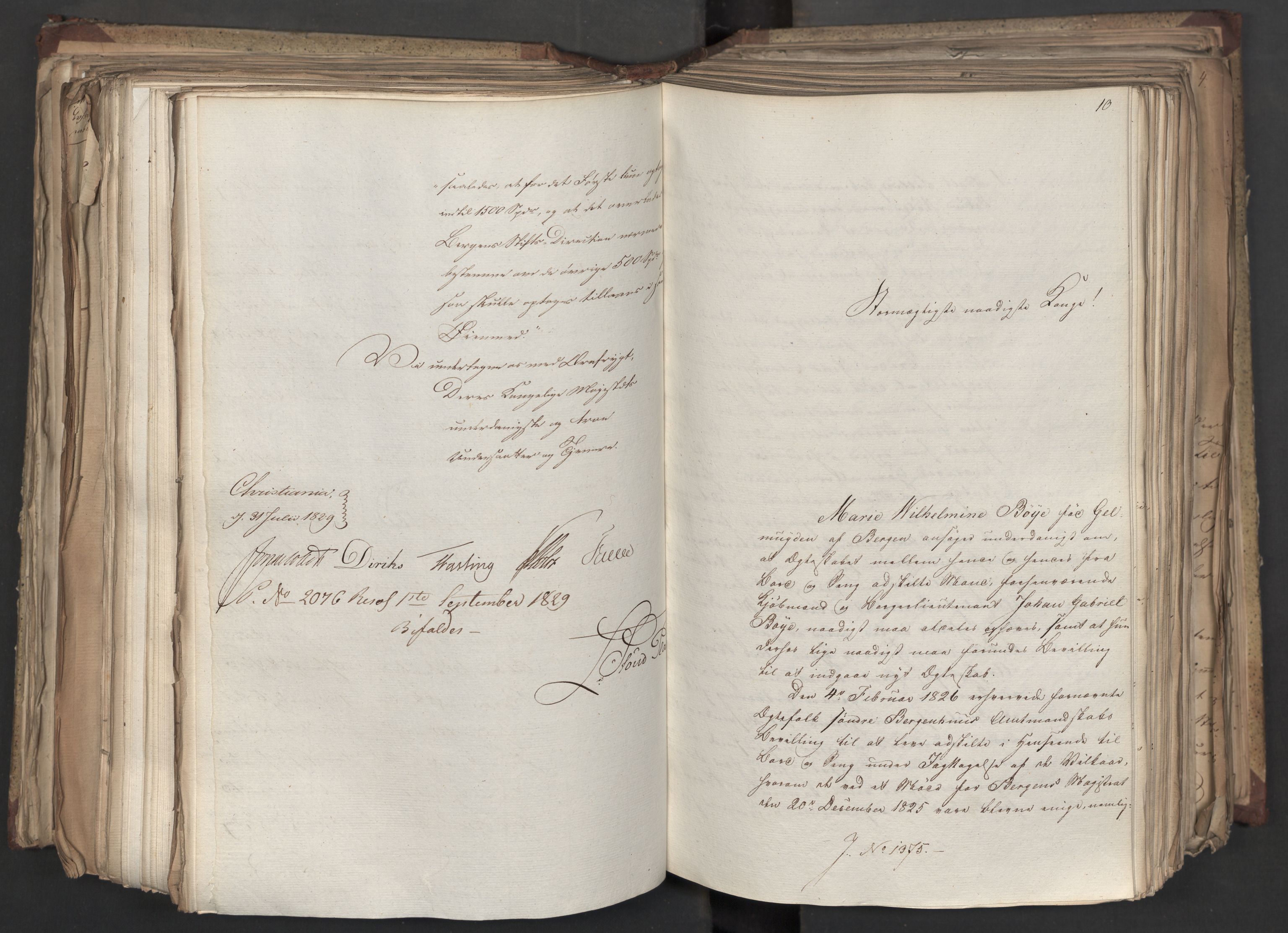 Statsrådsavdelingen i Stockholm, AV/RA-S-1003/D/Da/L0060: Regjeringsinnstillinger nr. 1276-1500, 1829, p. 374