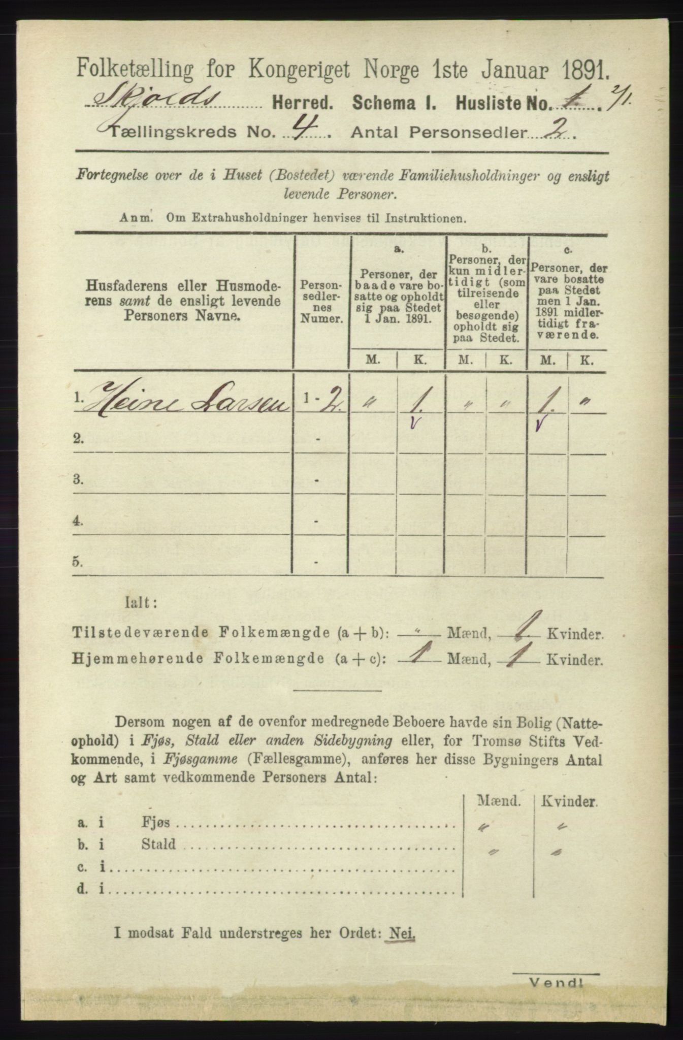 RA, 1891 census for 1154 Skjold, 1891, p. 510