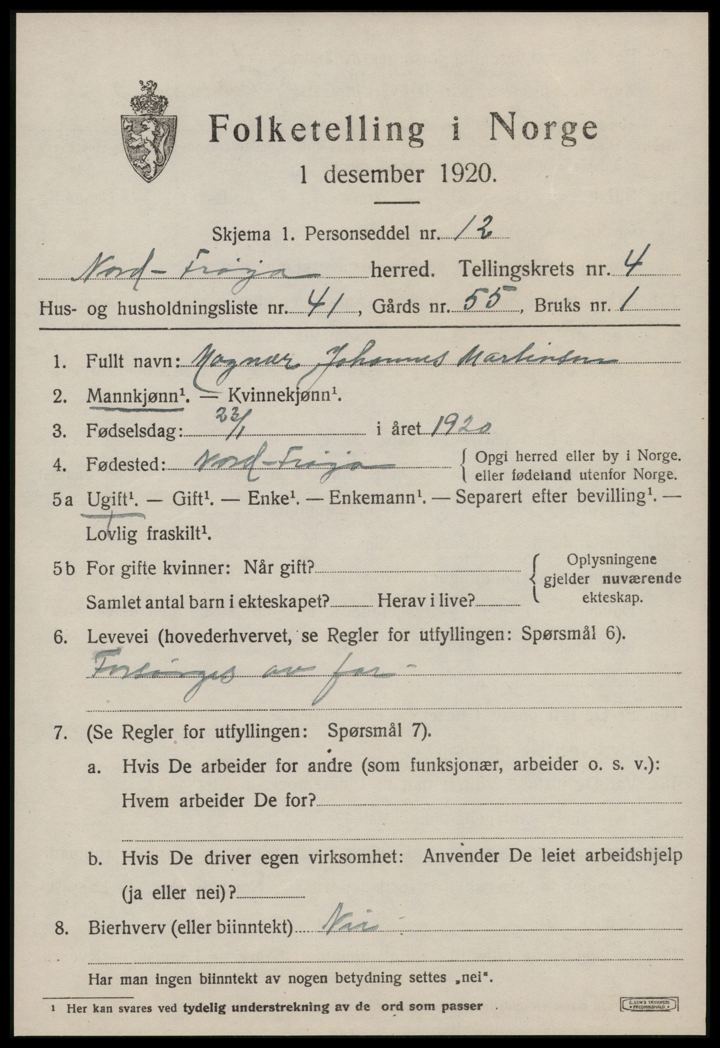 SAT, 1920 census for Nord-Frøya, 1920, p. 8633