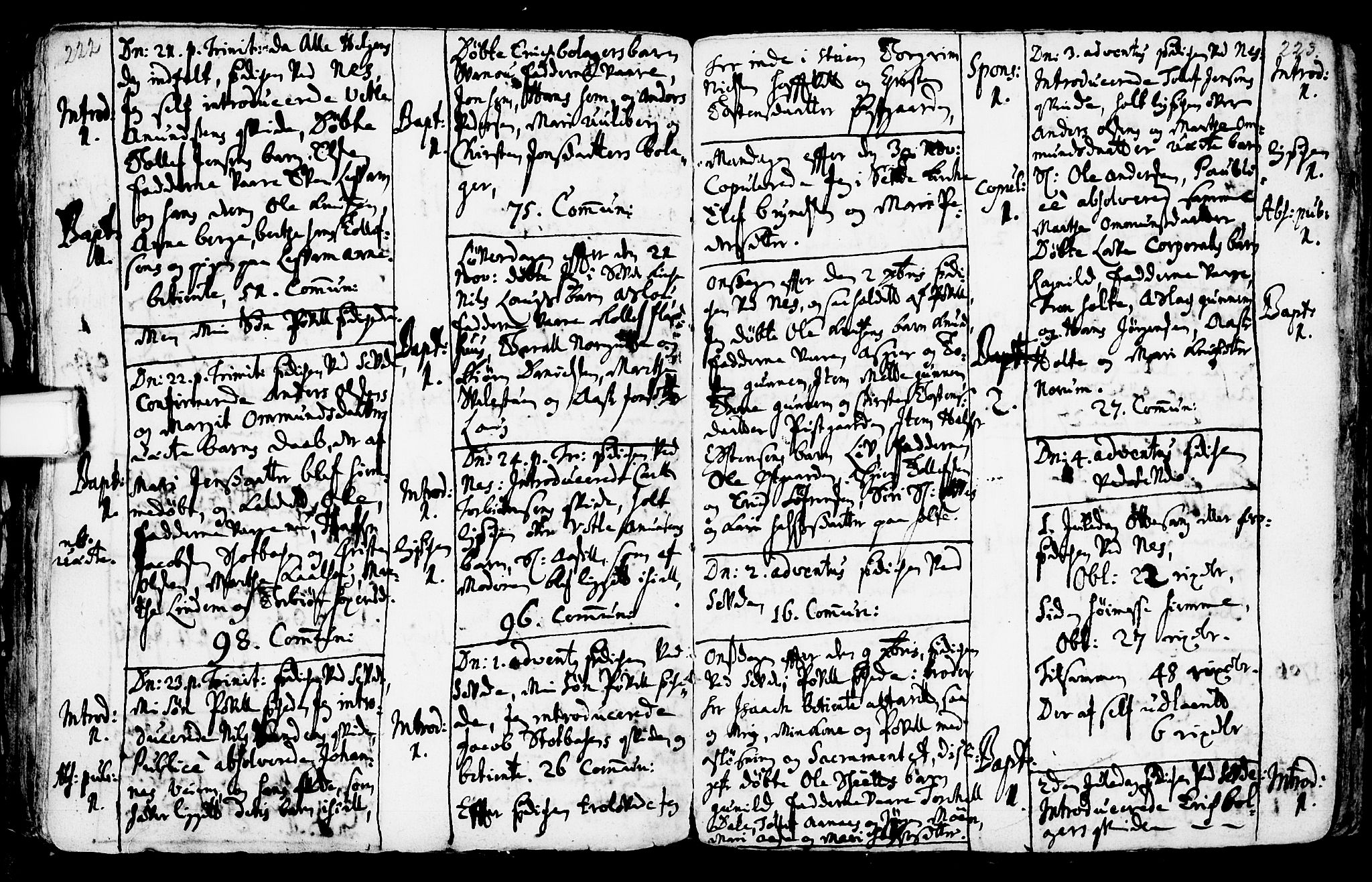 Sauherad kirkebøker, SAKO/A-298/F/Fa/L0002: Parish register (official) no. I 2, 1681-1720, p. 222-223