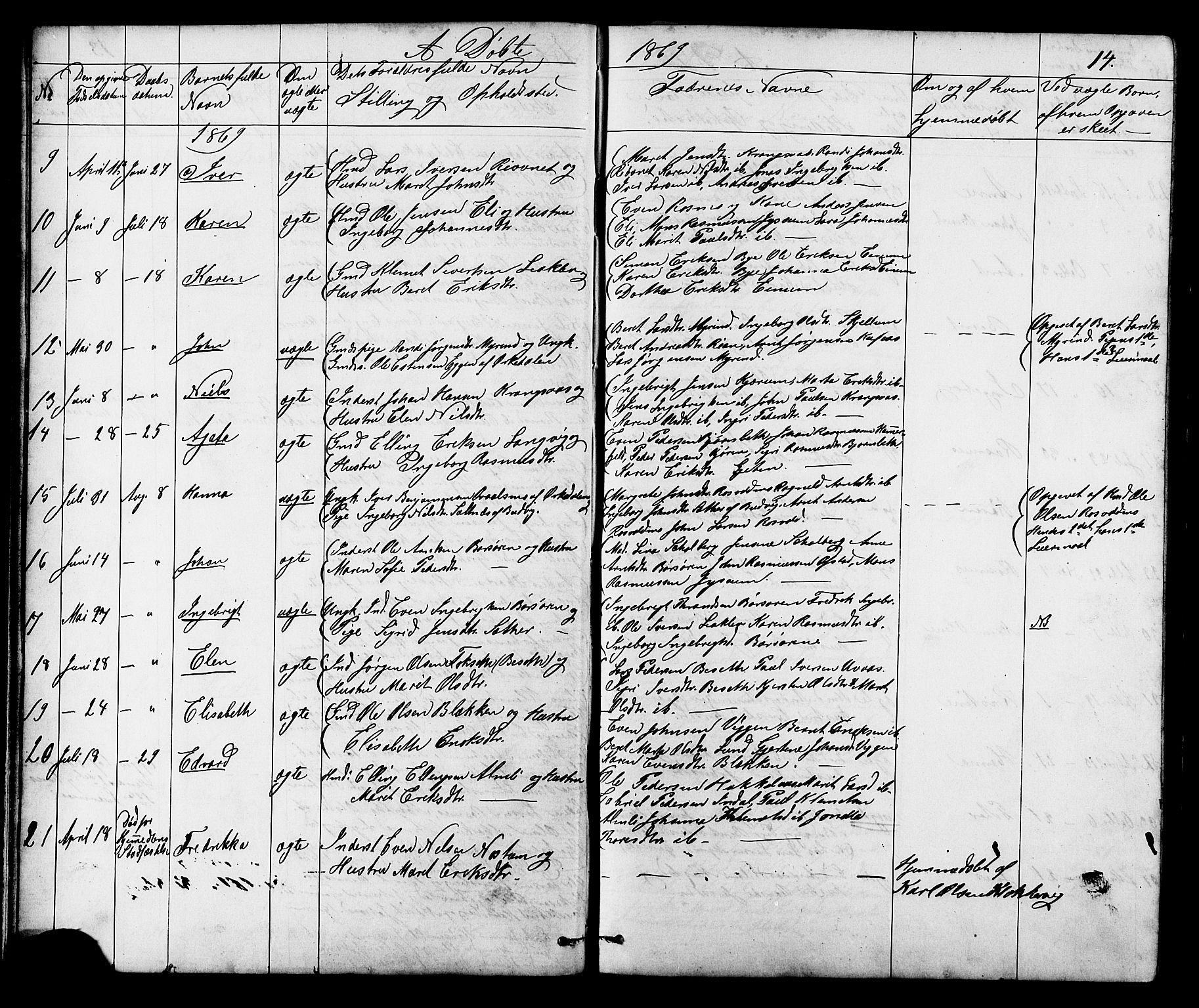 Ministerialprotokoller, klokkerbøker og fødselsregistre - Sør-Trøndelag, SAT/A-1456/665/L0777: Parish register (copy) no. 665C02, 1867-1915, p. 14