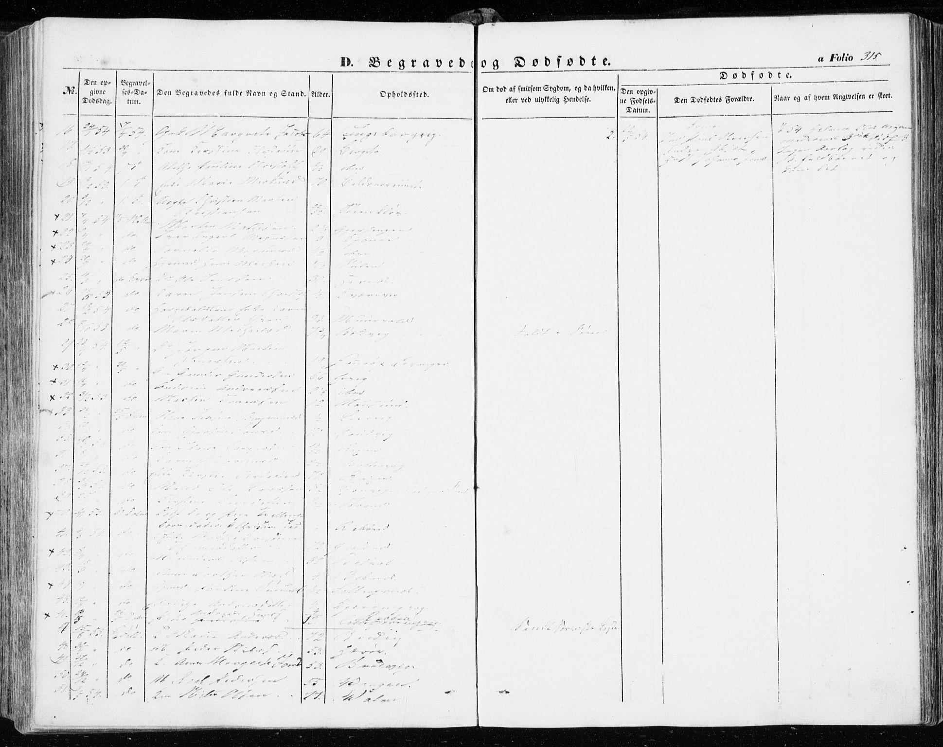 Ministerialprotokoller, klokkerbøker og fødselsregistre - Sør-Trøndelag, SAT/A-1456/634/L0530: Parish register (official) no. 634A06, 1852-1860, p. 315
