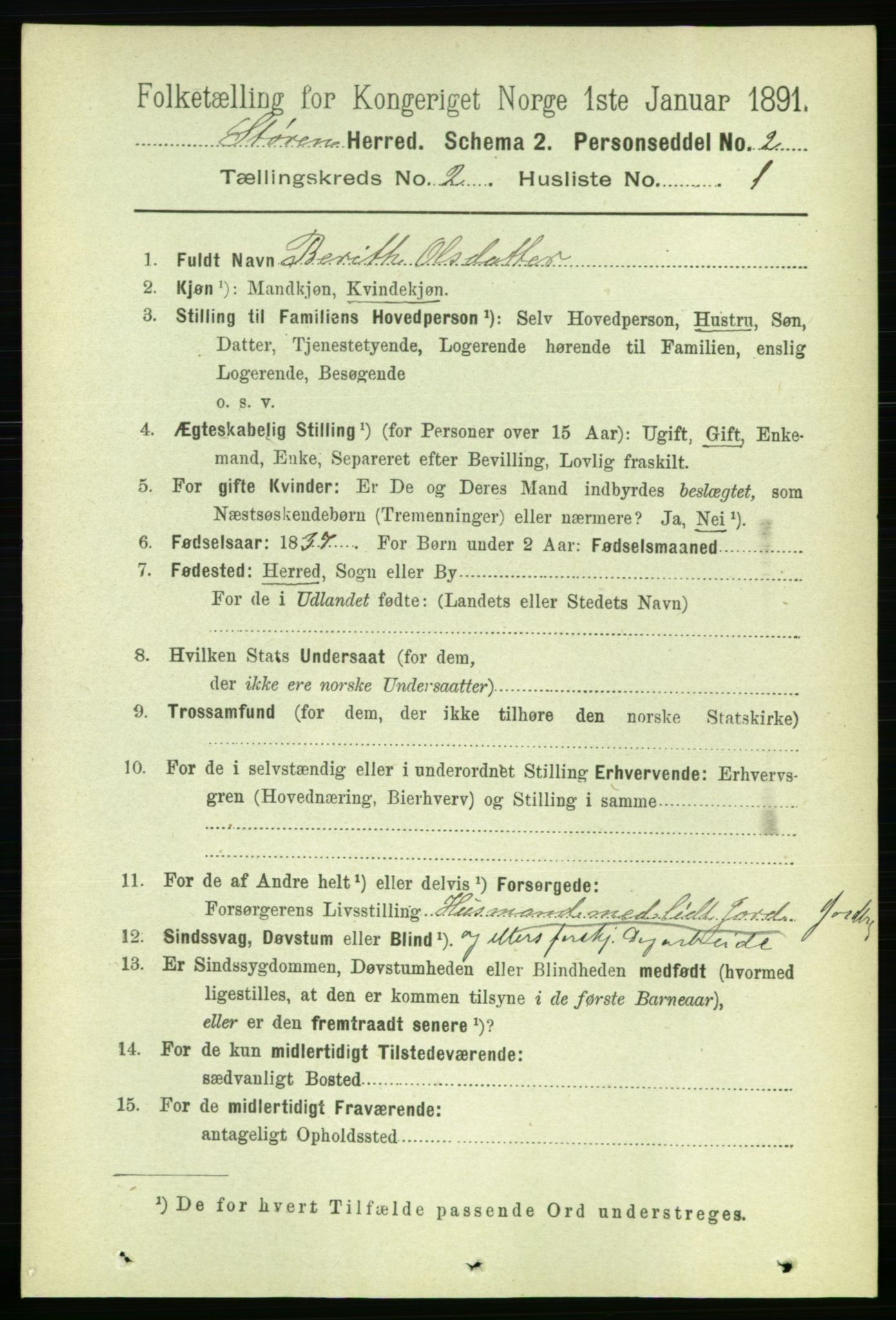 RA, 1891 census for 1648 Støren, 1891, p. 414