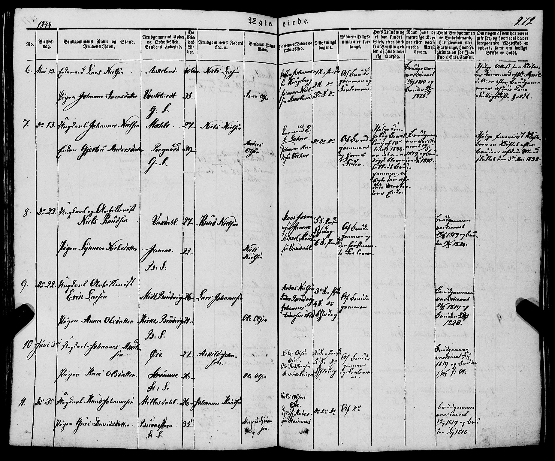 Haus sokneprestembete, SAB/A-75601/H/Haa: Parish register (official) no. A 15, 1838-1847, p. 272