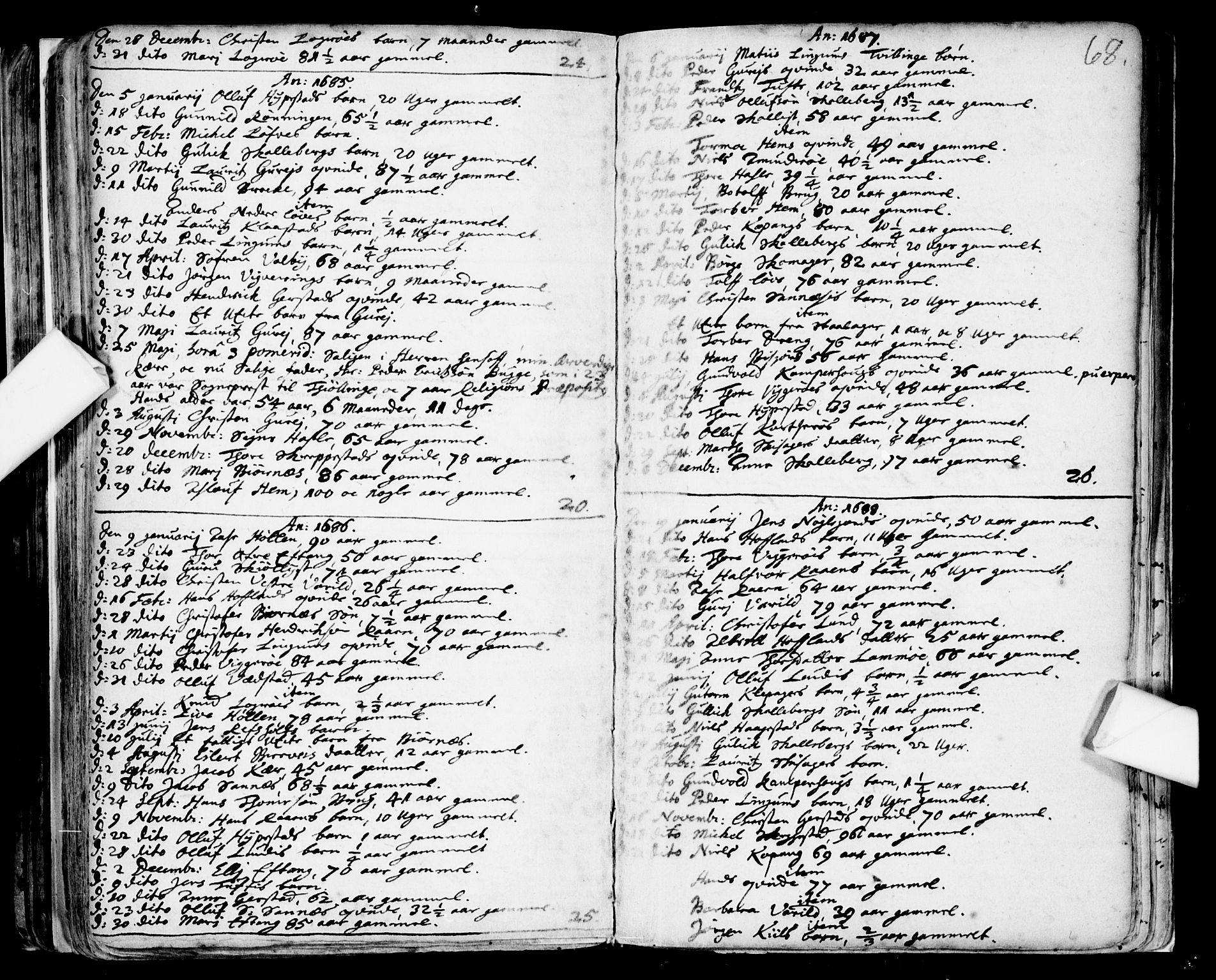 Tjølling kirkebøker, SAKO/A-60/F/Fa/L0001: Parish register (official) no. 1, 1670-1716, p. 68
