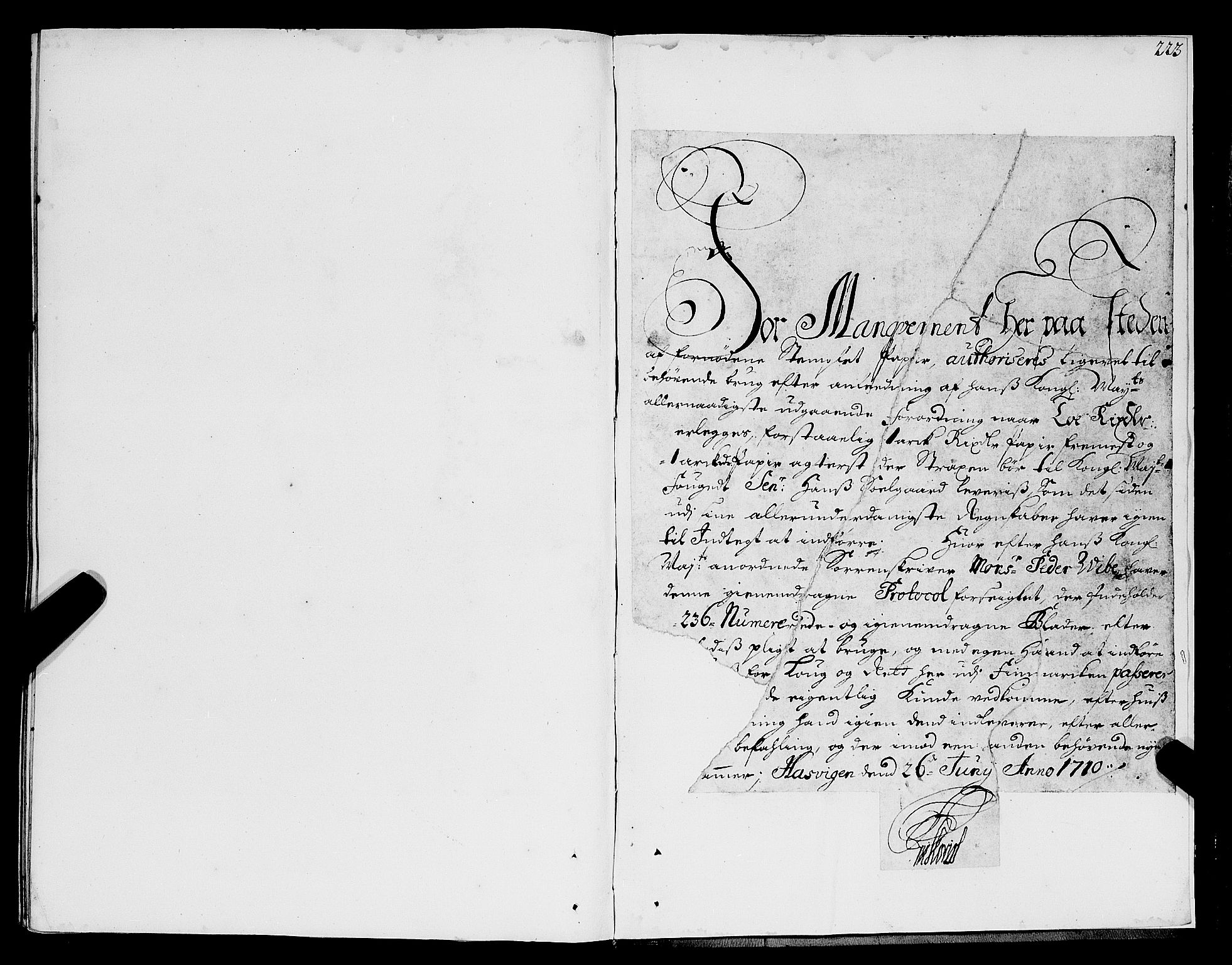 Finnmark sorenskriveri, AV/SATØ-S-0053/F/Fa/L0033: Justisprotokoller, 1710-1711, p. 222b-223a