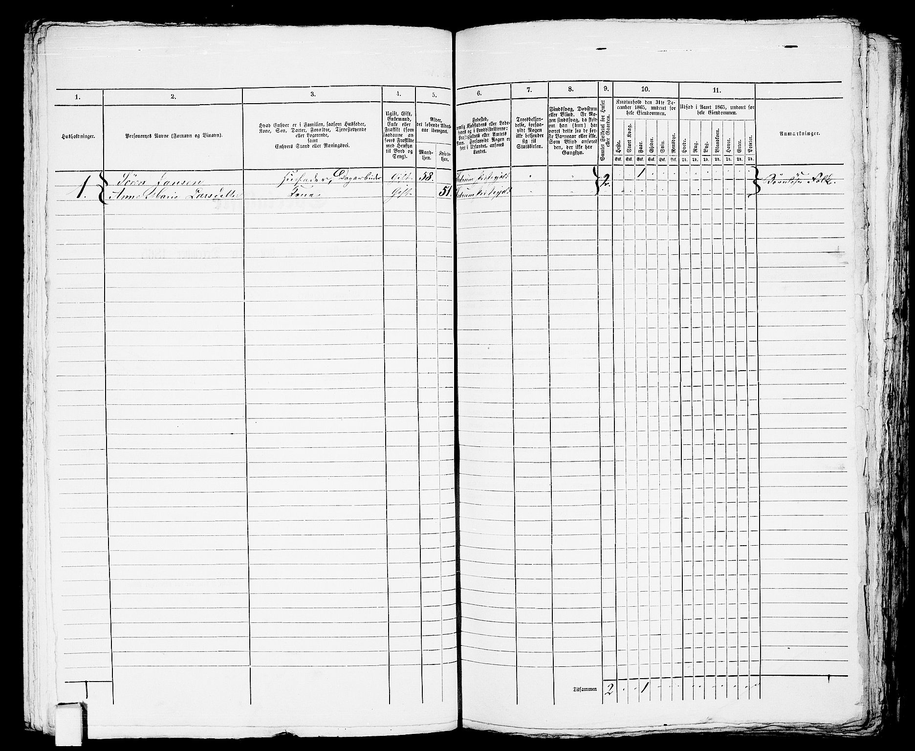 RA, 1865 census for Horten, 1865, p. 597